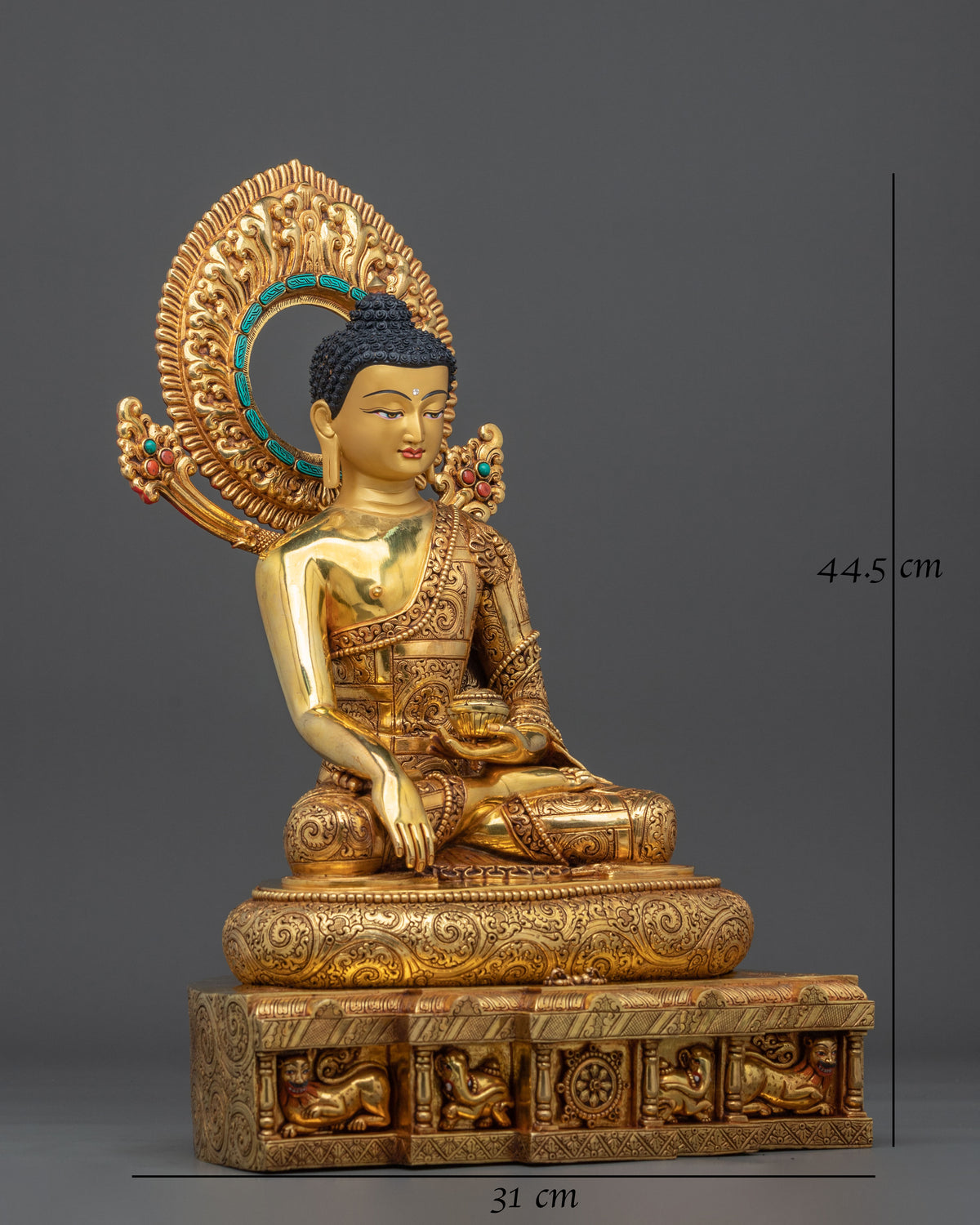Three Buddha Golden Statue Set | Buddhist Sculpture Collection