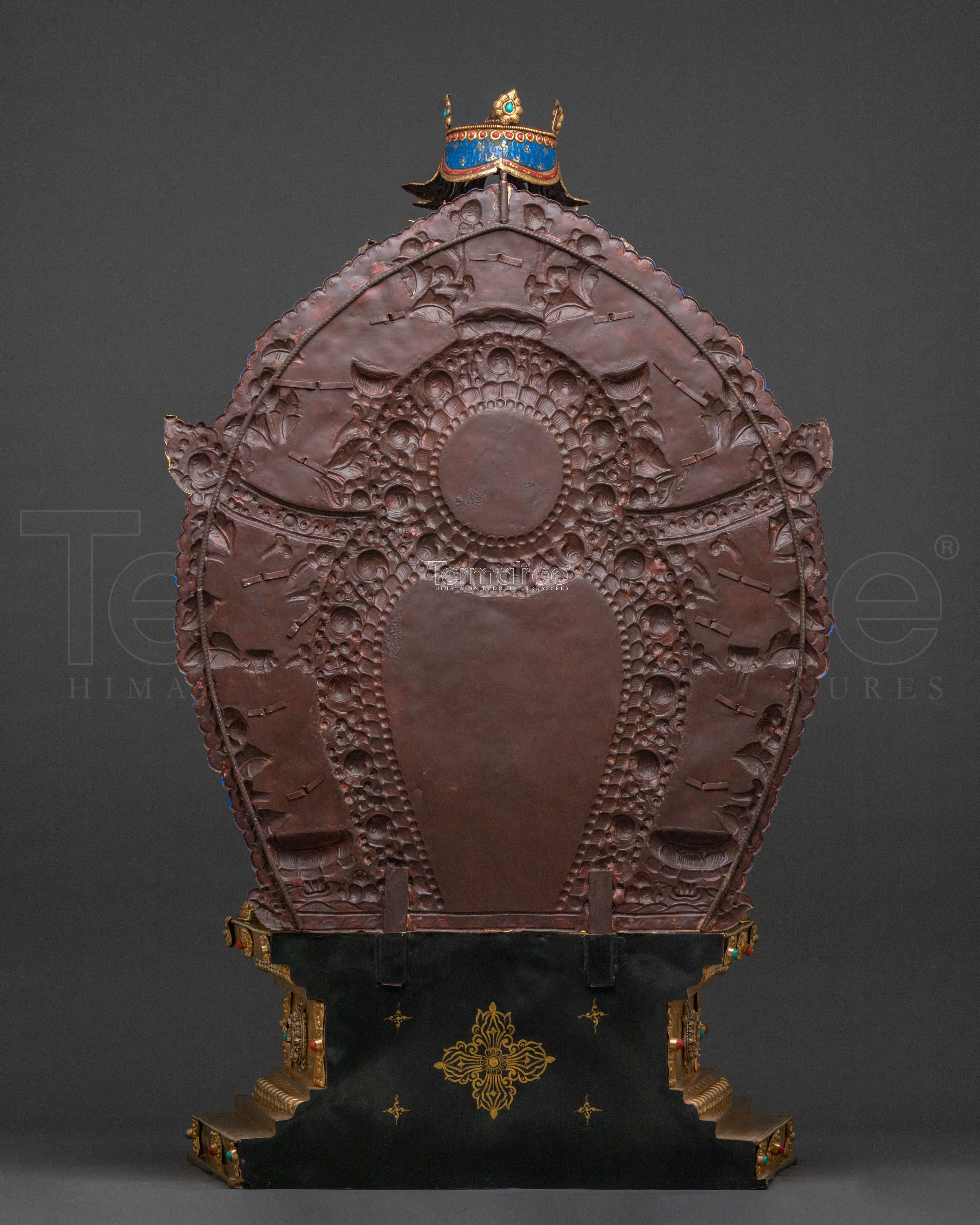 Guru Rinpoche Statue on Throne | Buddhist Master