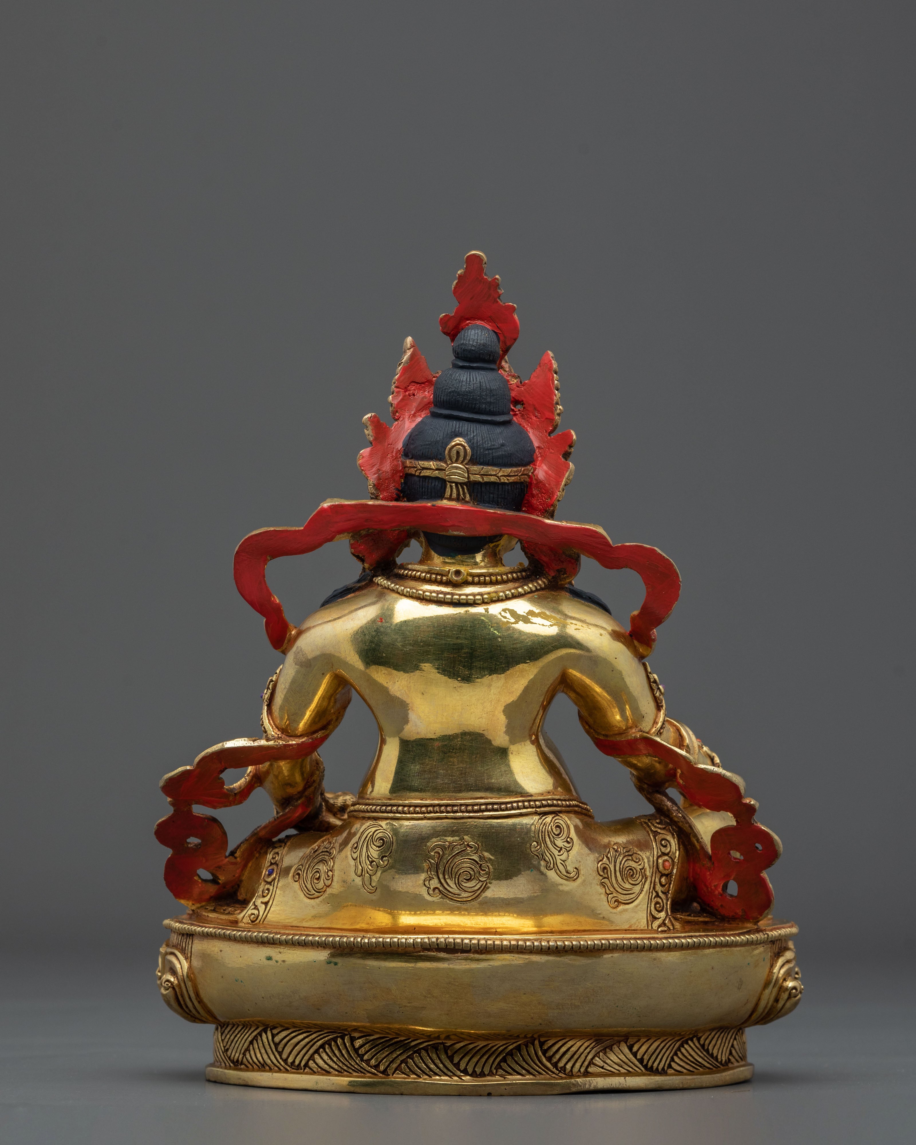 Handmade Dzambhala Copper Statue | 24K Gold Gilded Wealth Deity