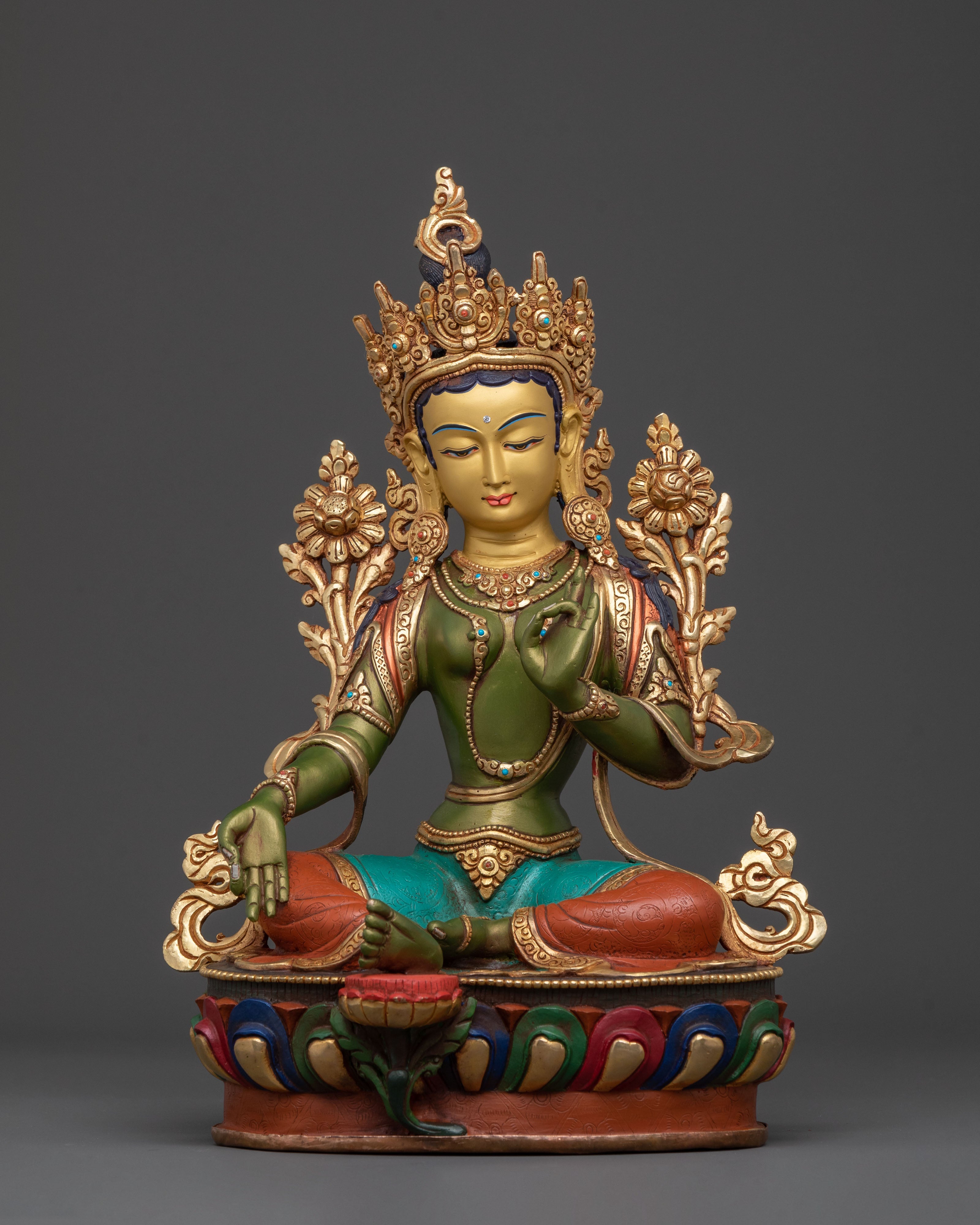 Handcrafted Green Tara Statue