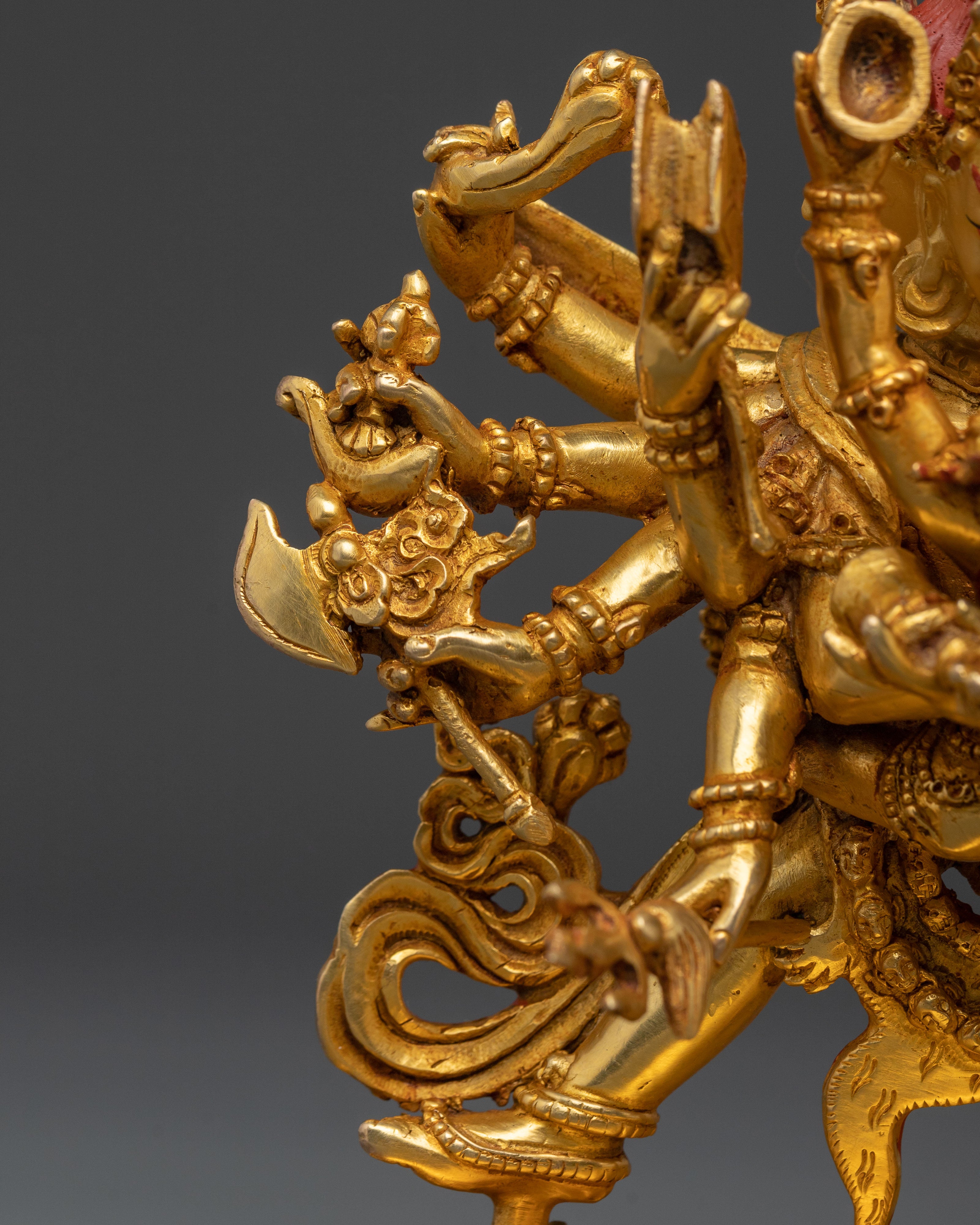 Chakrasamvara Sacred 24K Gold Gilded Statue with Consort