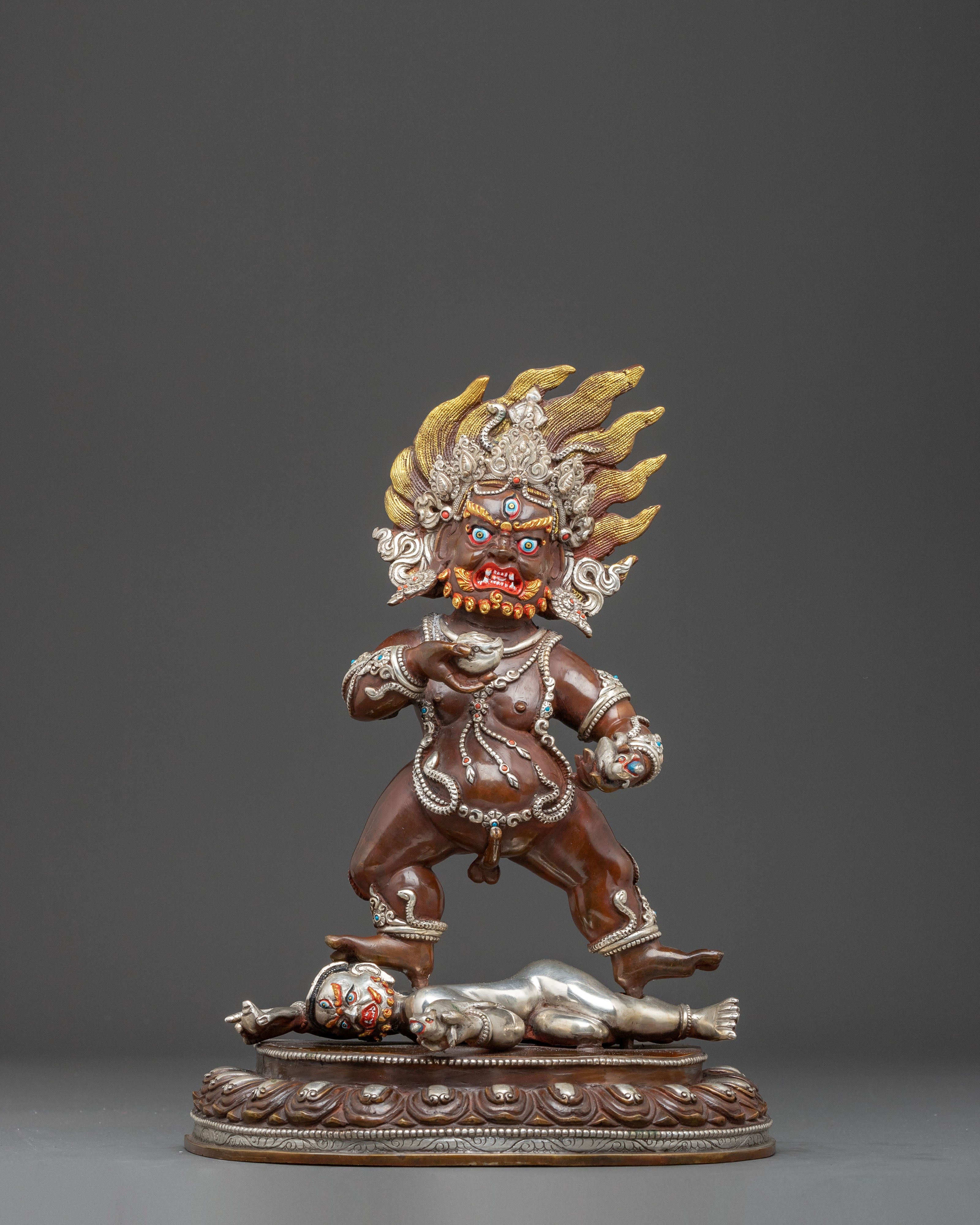Black Dzambhala Copper Statue: Prosperity God