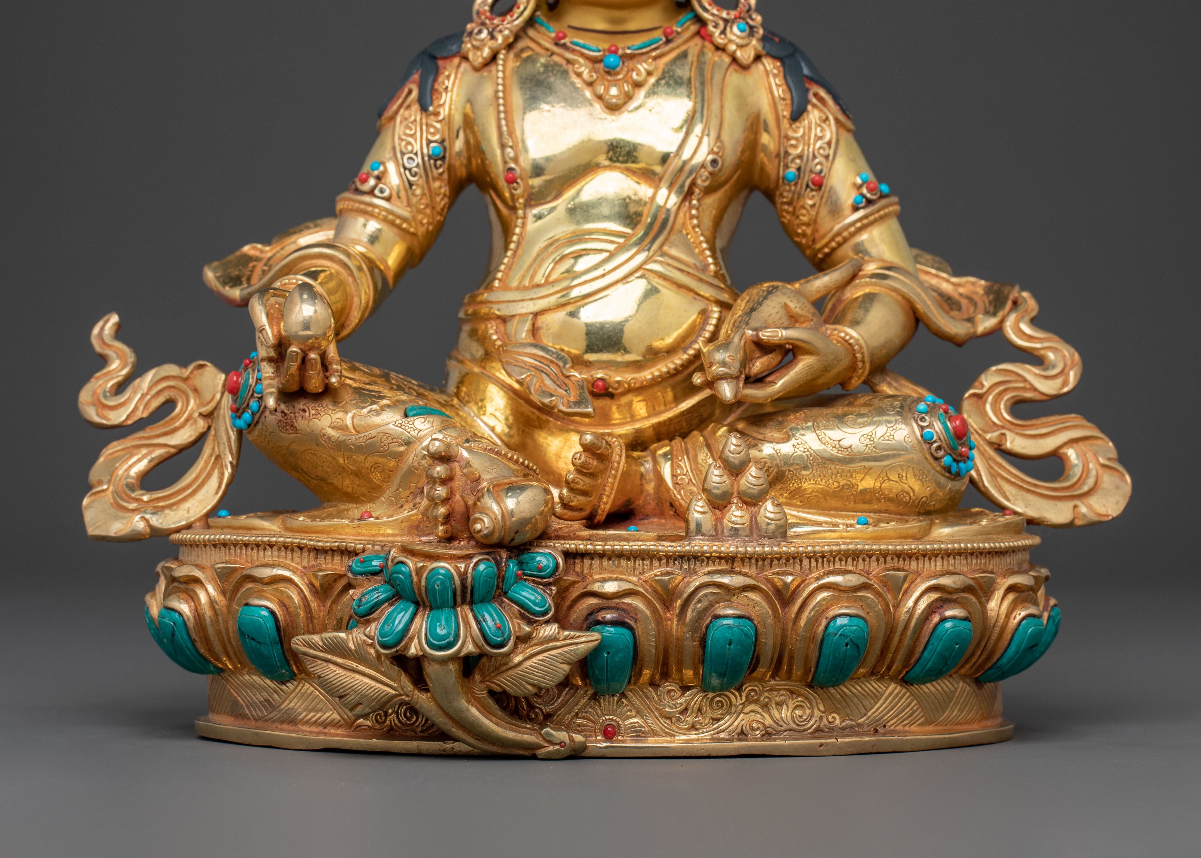 God Dzambhala 24k Gold Gilded Statue for Abundance