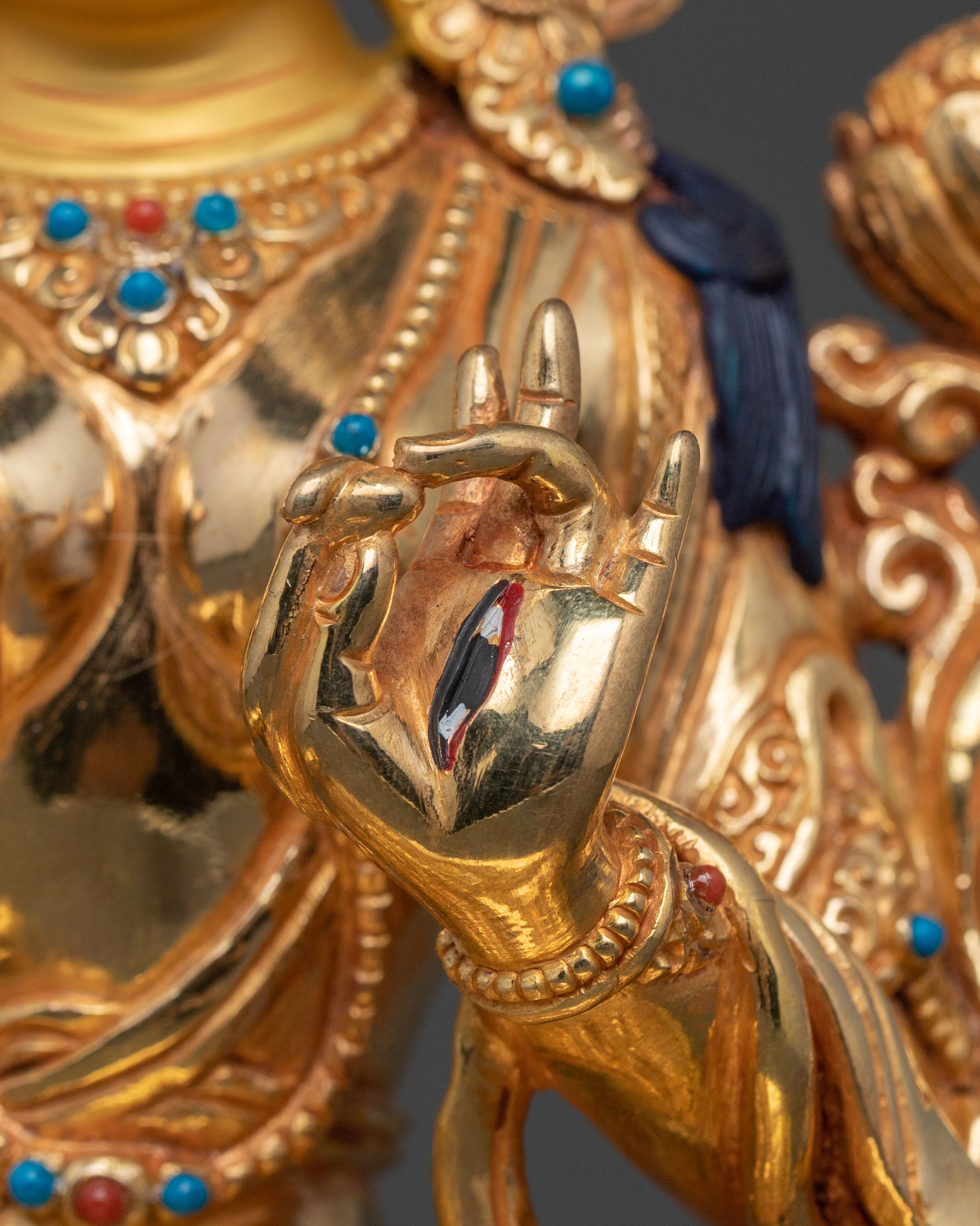 Sita Tara Goddess White Tara 24K Gold Gilded Statue