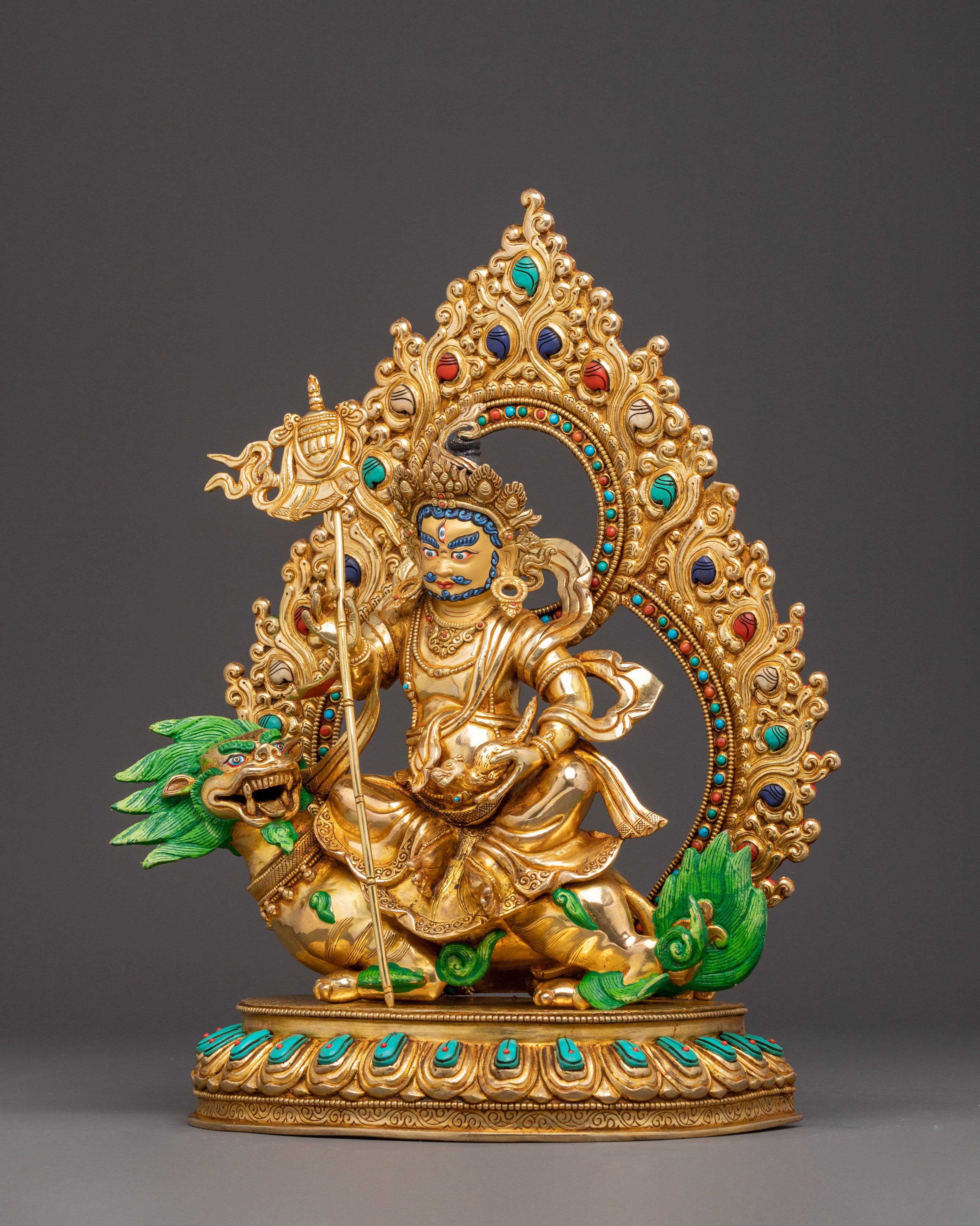 Handmade Prosperity Namtoshe Golden Statue - 24K Gold Gilded