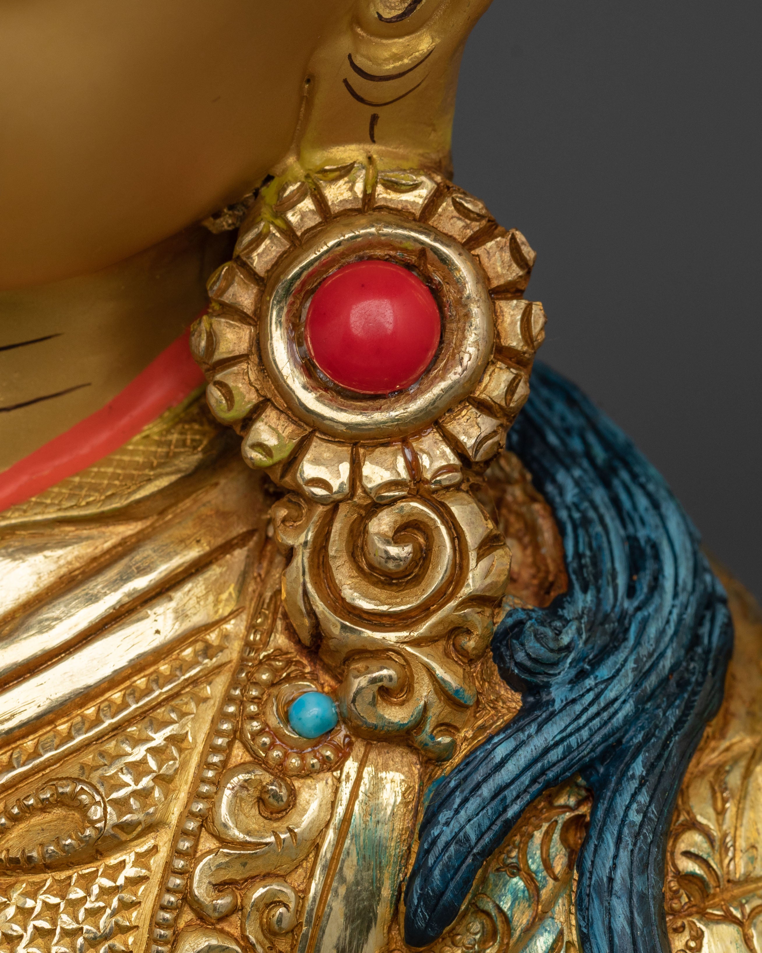 King Gesar Statue| 24K Gold Gilded Guardian Figurine