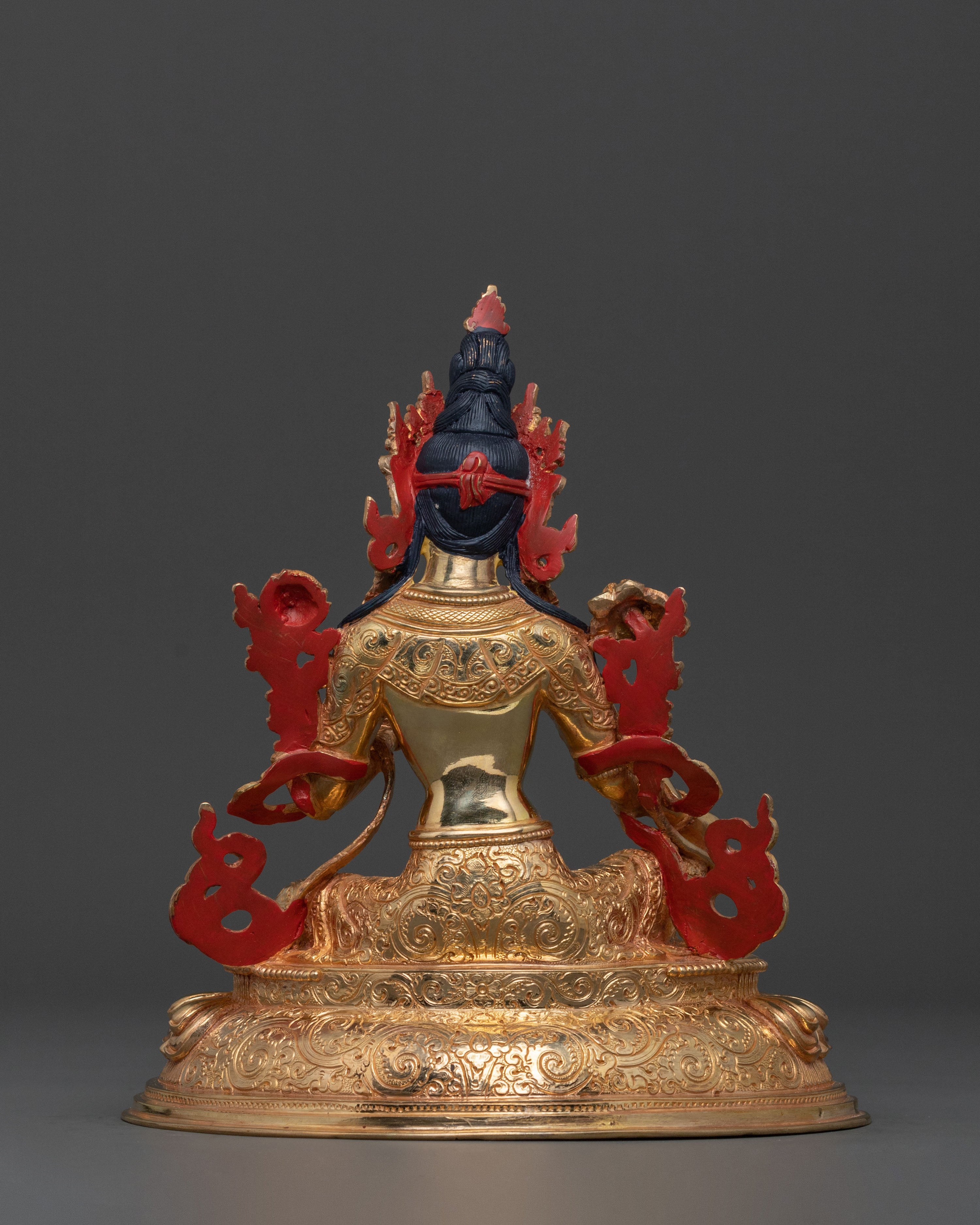 Green Tara Spiritual Altar Decor Statue in Radiant 24K Gold