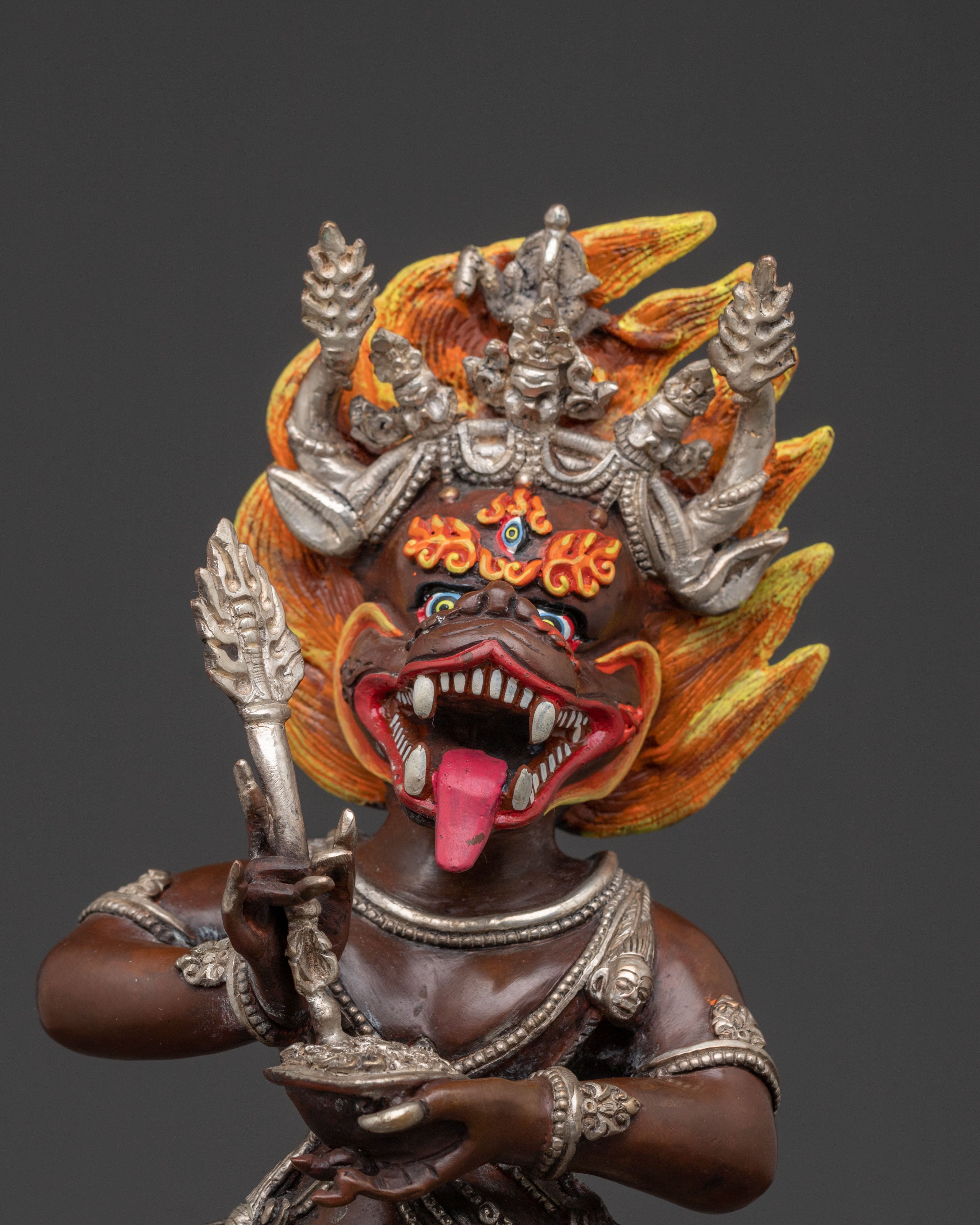 Yamantaka Sacred Copper Statue: Oxidized Artistry