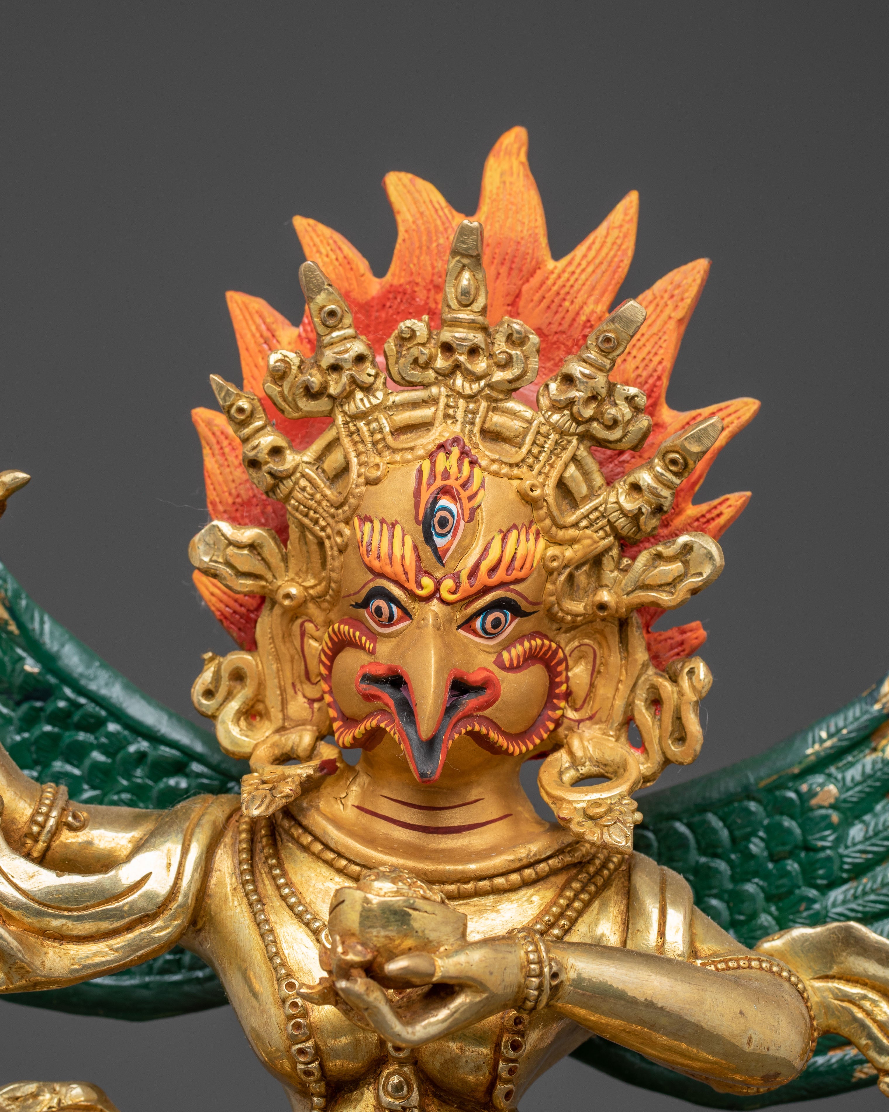 Garuda Protector Statue: Wrathful Tibetan Bird Deity