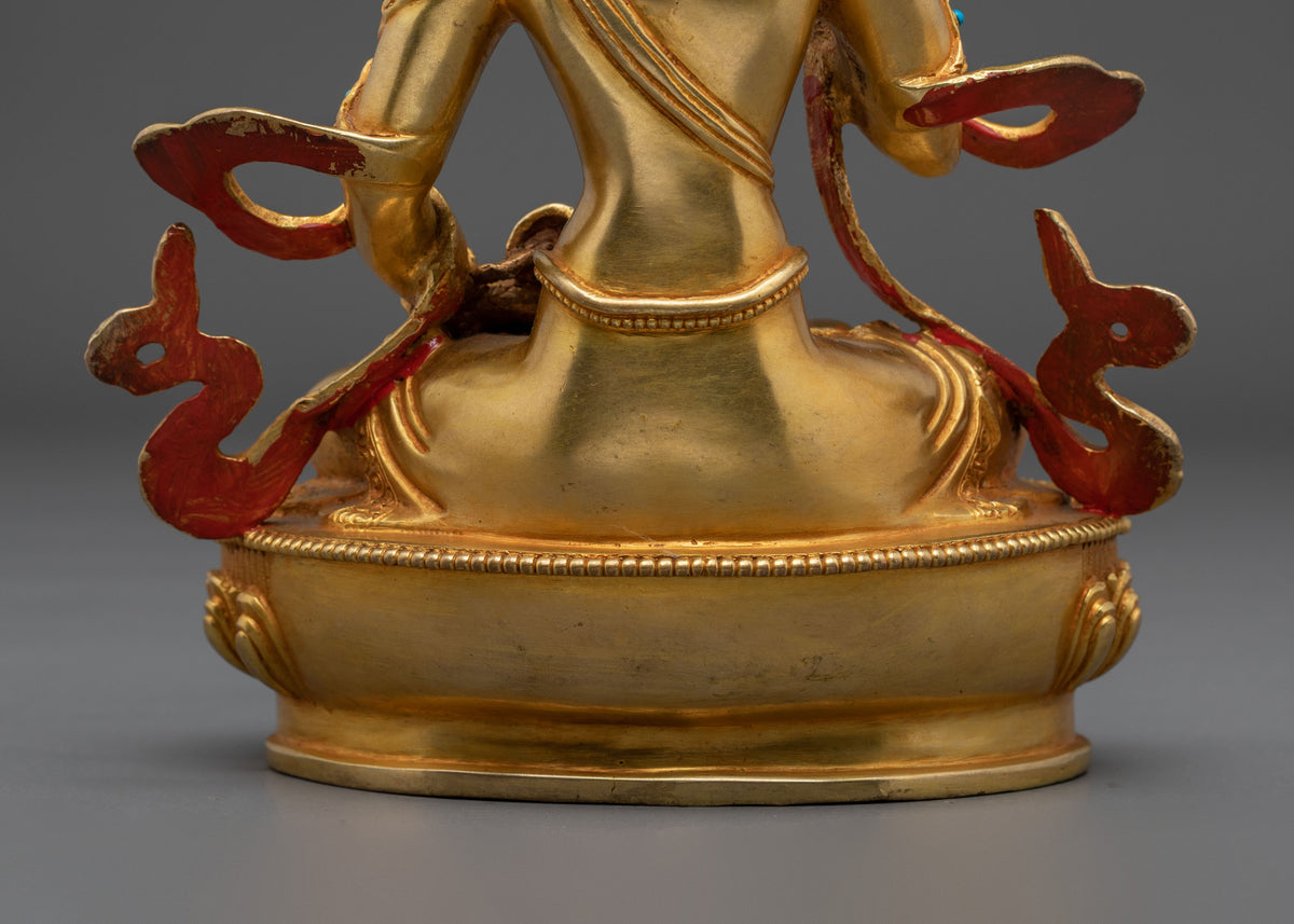 24K Gold Gilded Copper Vajrasattva Statue | Buddhist Shrine Sculpture
