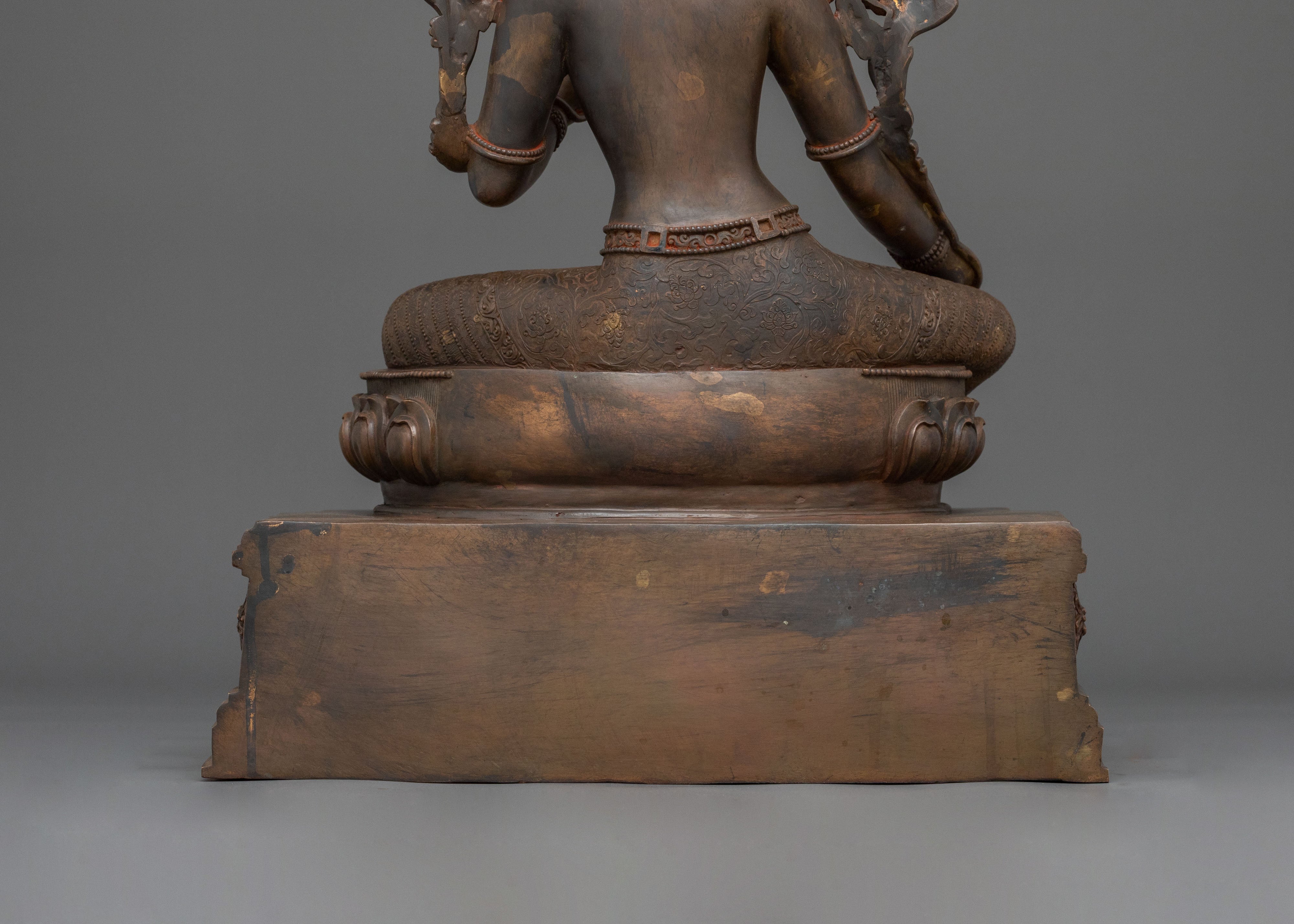 Green Tara Statue On Throne | Goddess of Protection