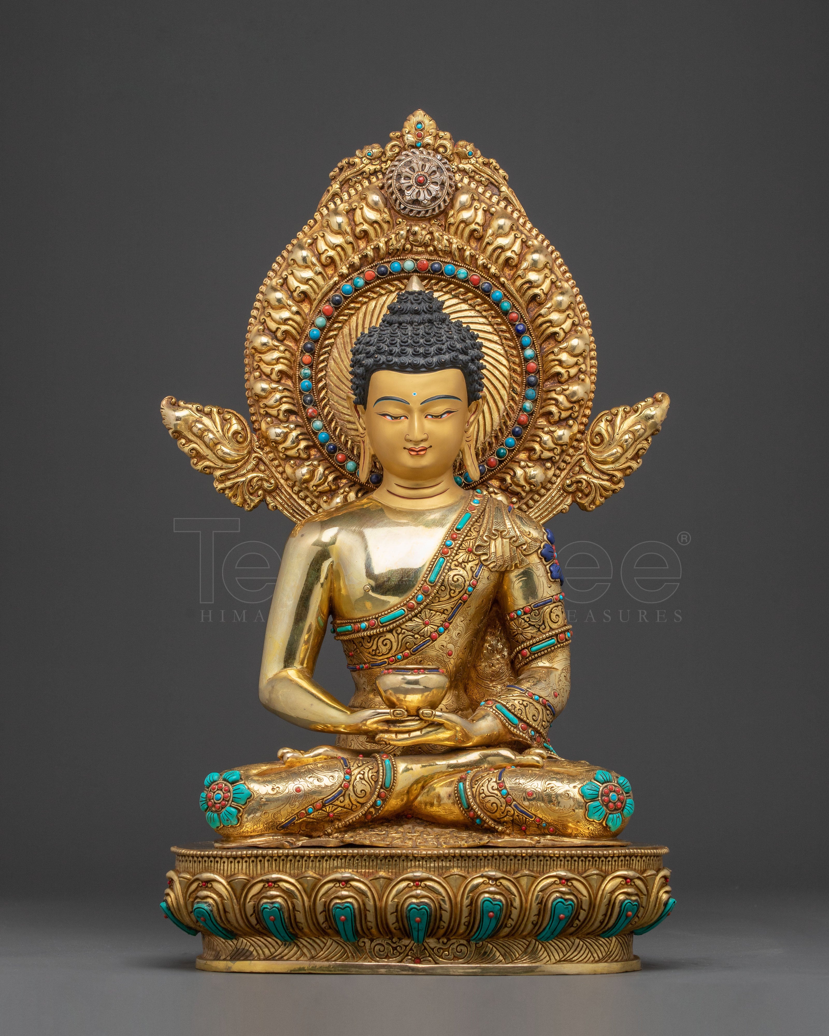 Handmade Amitabha Buddha Golden Statue: Gilded Serenity
