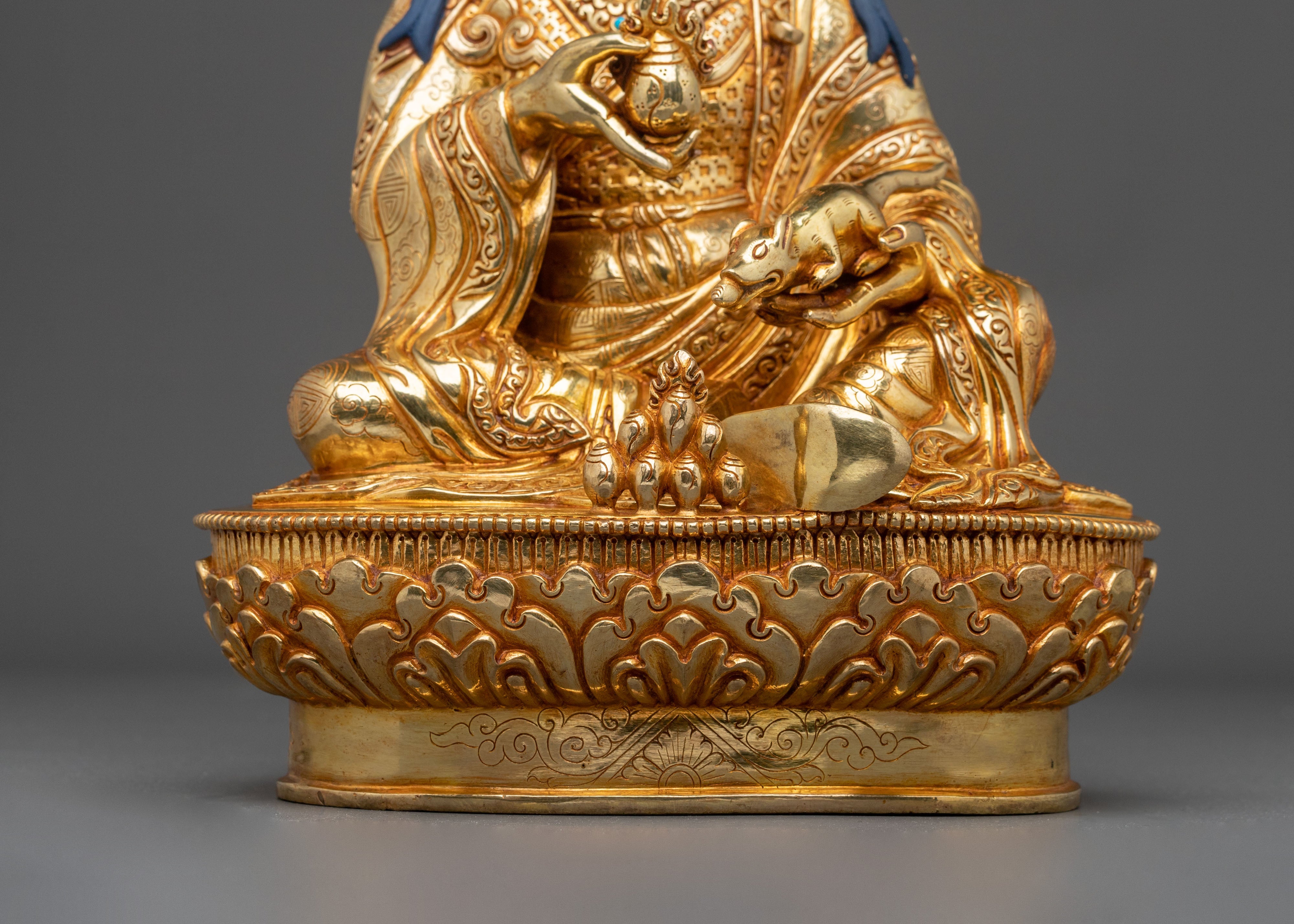 Tibetan Guru Norla Buddhist Sculpture with Antique Finish