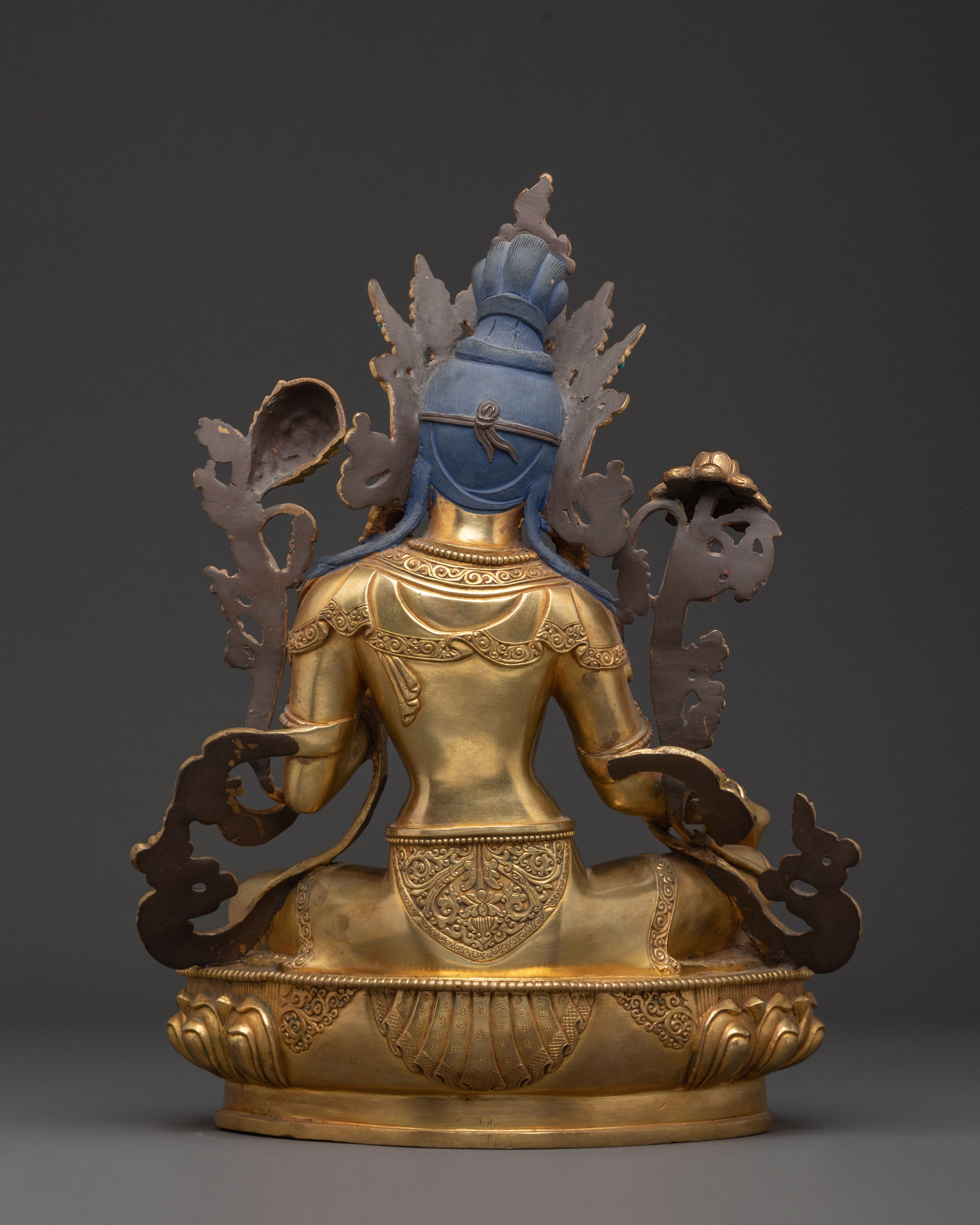 Handcrafted Goddess Green Tara Statue for Protection