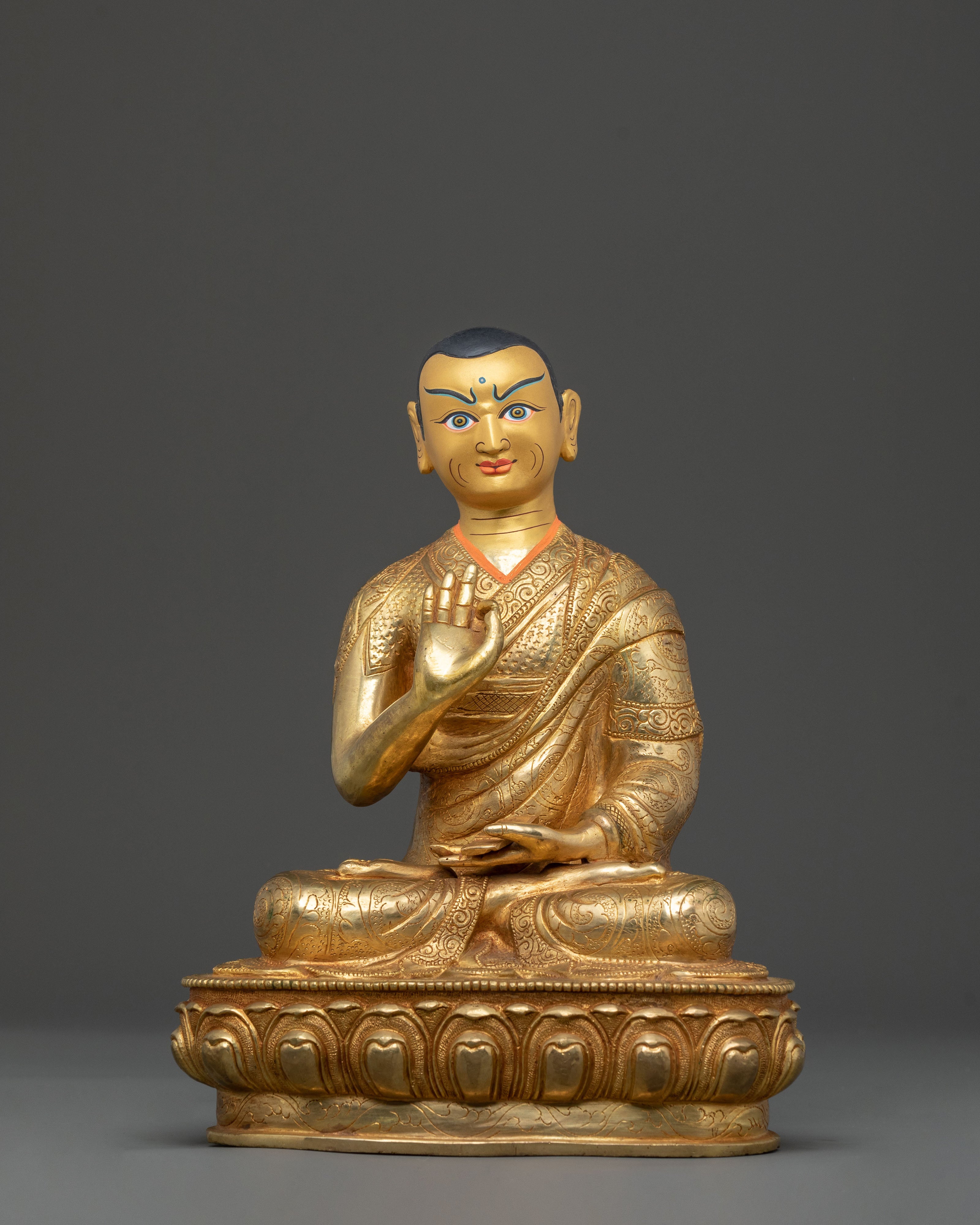Spiritual Figurine of Tsongkhapa with Disciples | Sacred Statue