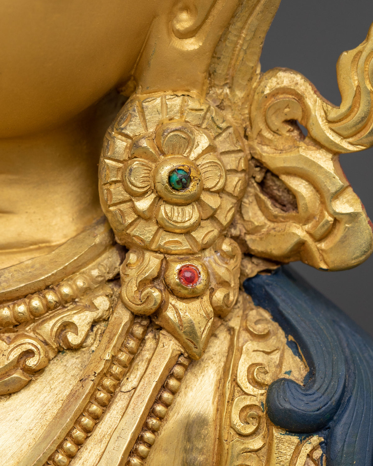 Vajrasattva Fire Gold Gilded Statue | Tibetan Deity Figurine