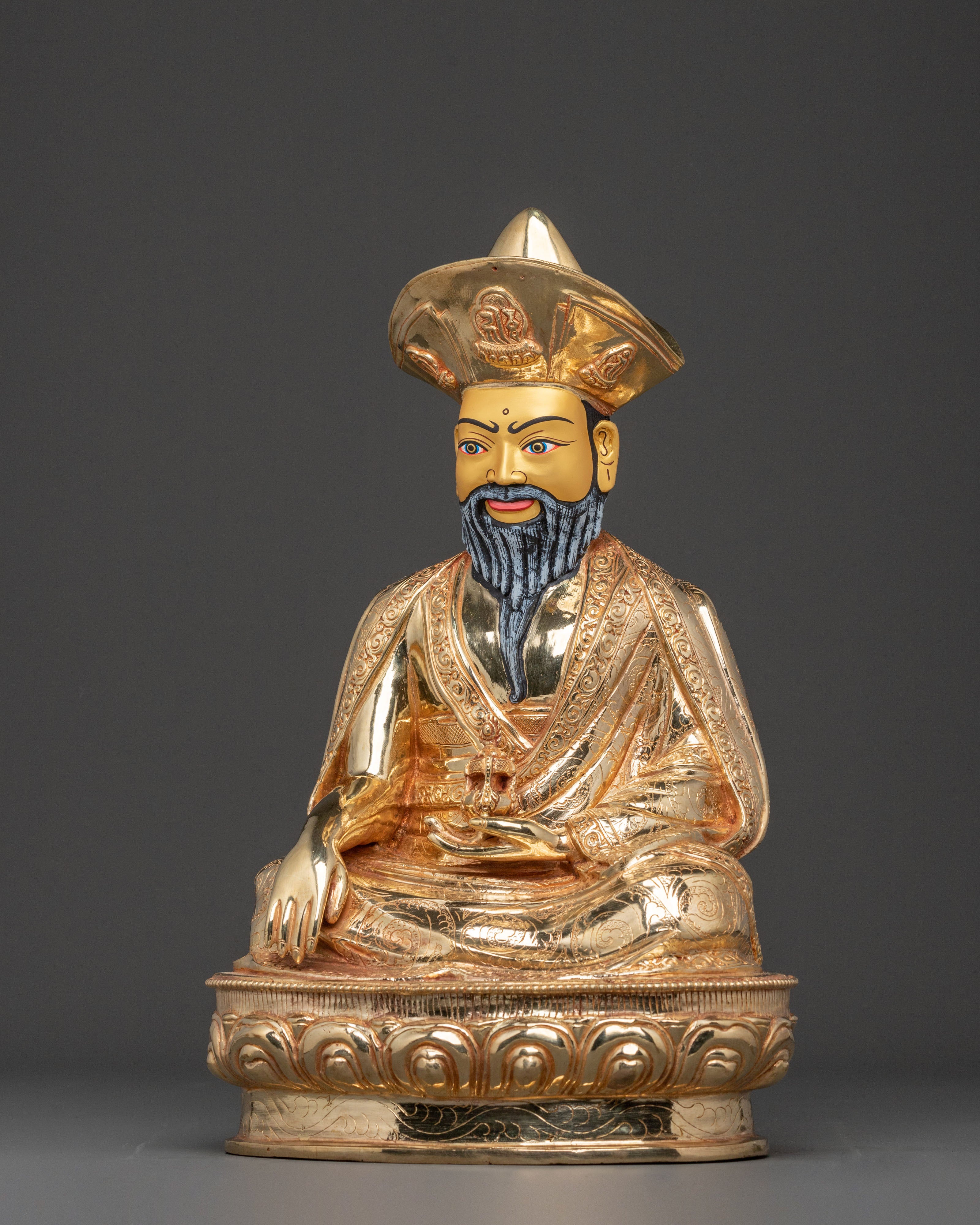 Blessing Guru Shapdum Sculpture | Golden Figurine