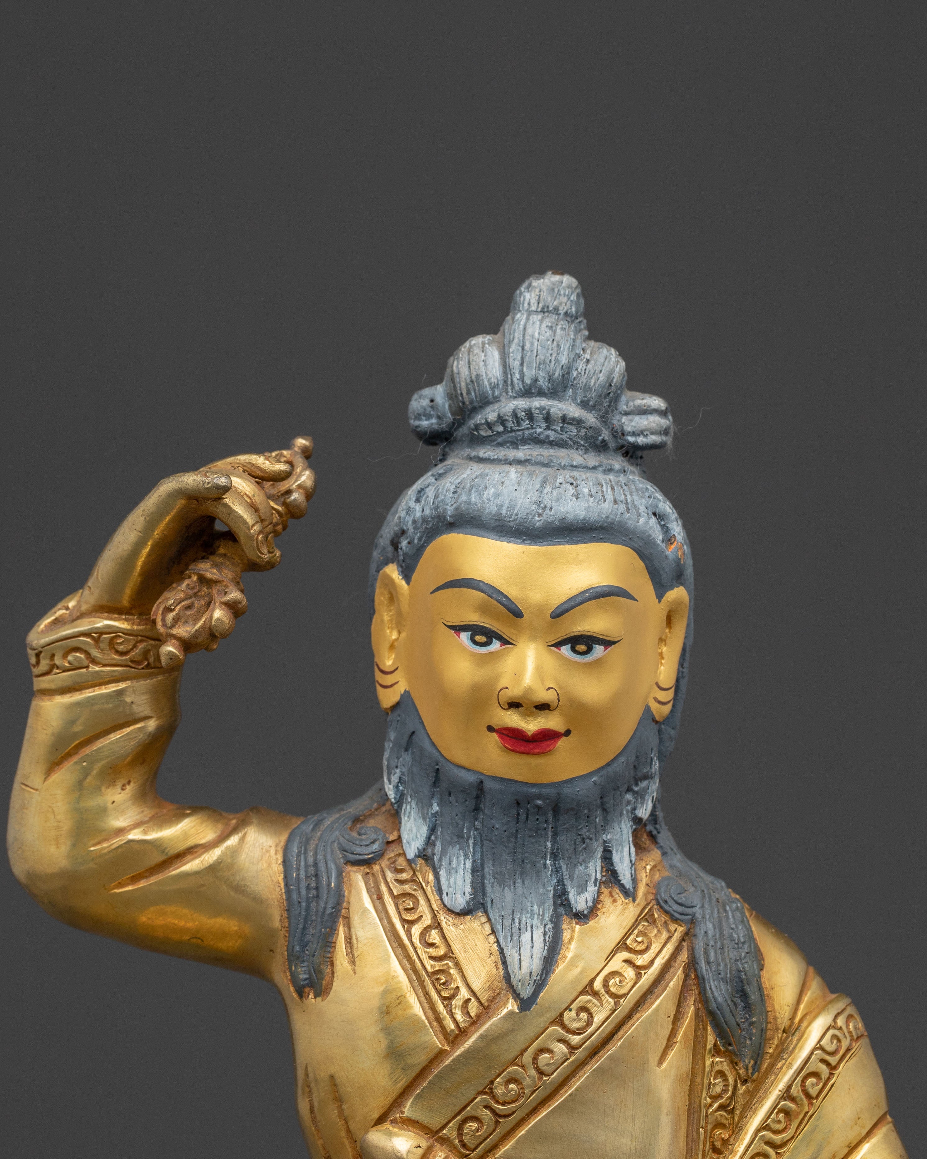 Handcrafted Dudjom Lingpa Statue – 24K Gold Gilded Statue