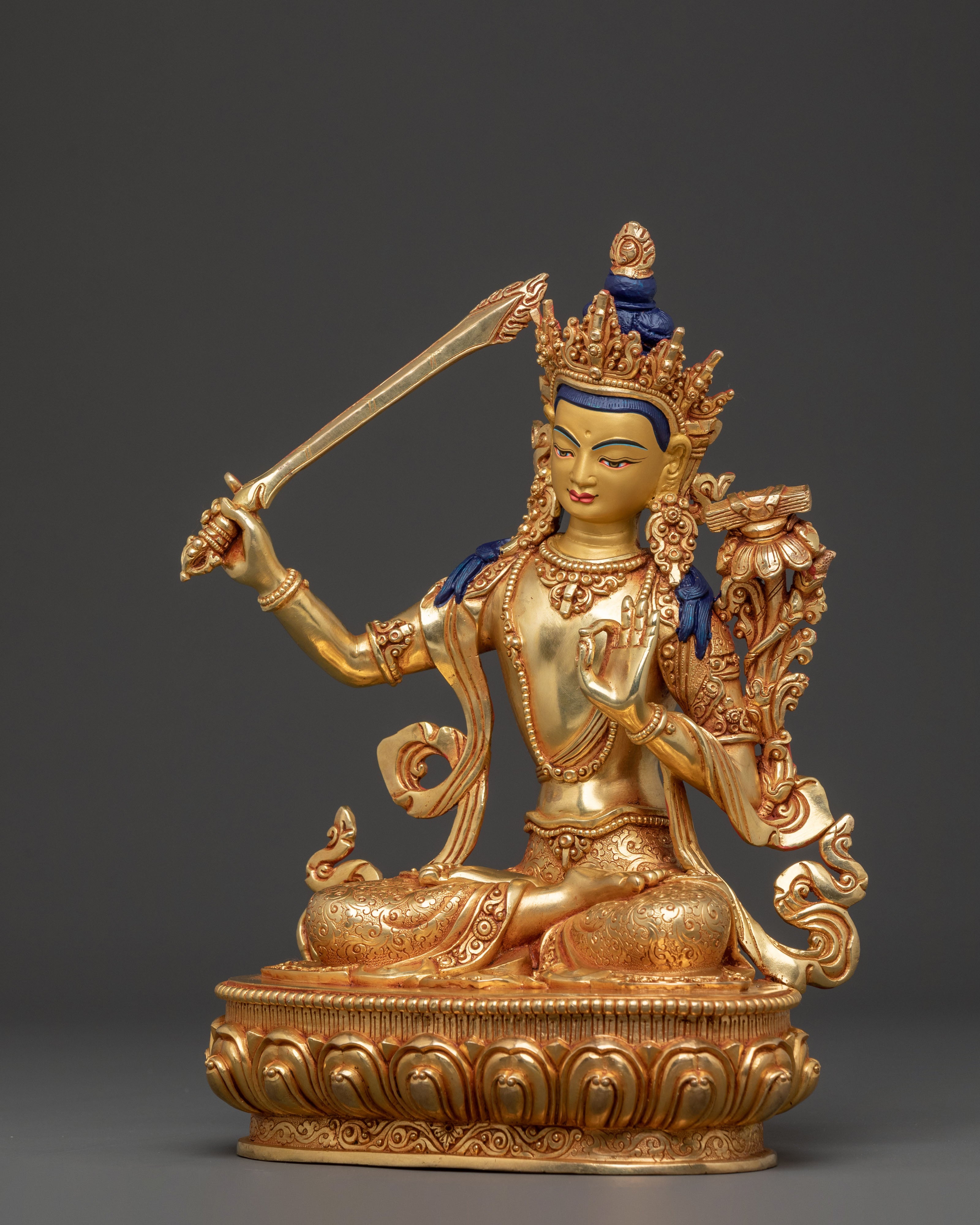 Manjushri Supreme Wisdom Golden Statue
