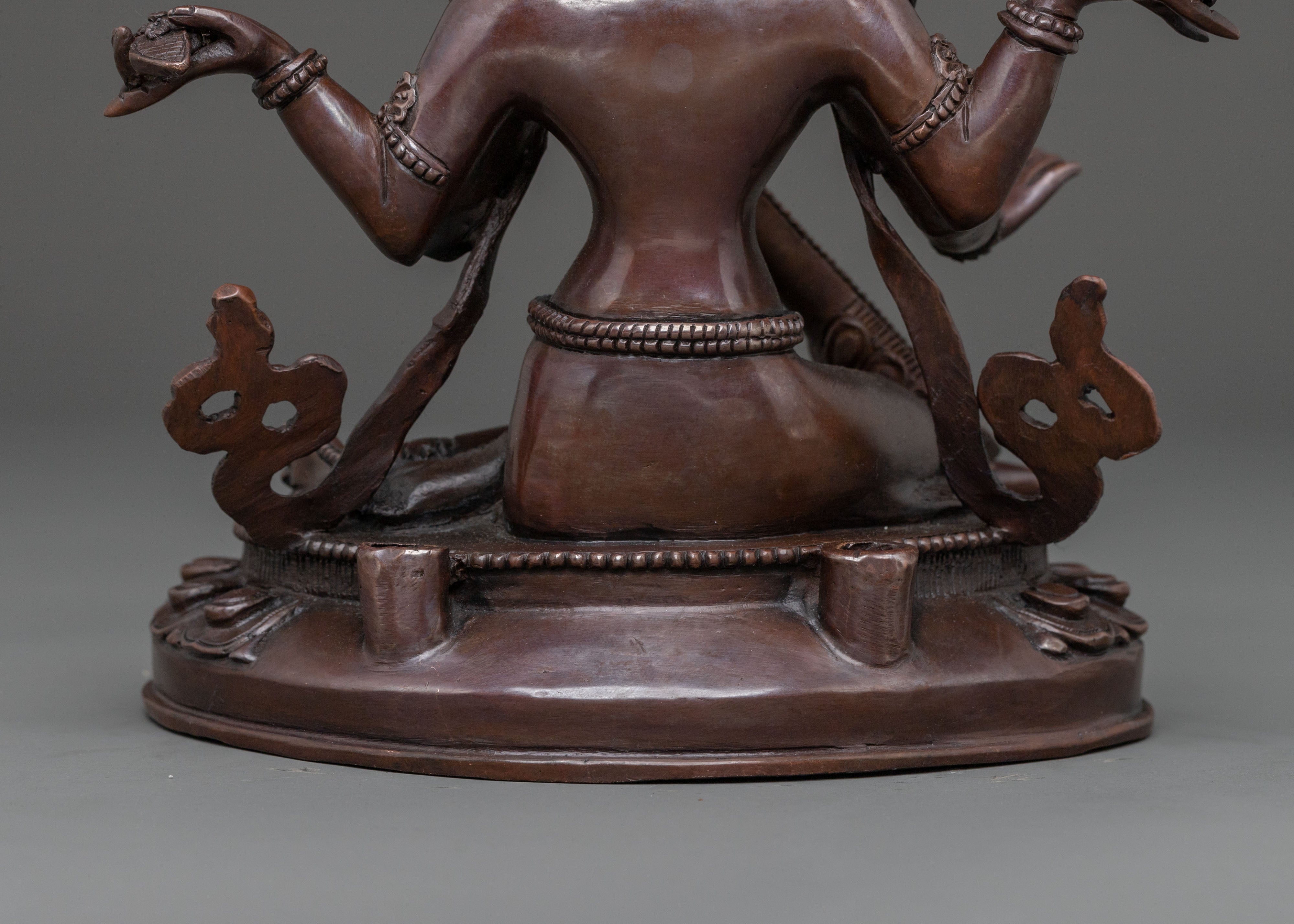 Saraswati Devi Spiritual Statue in Oxidized Copper