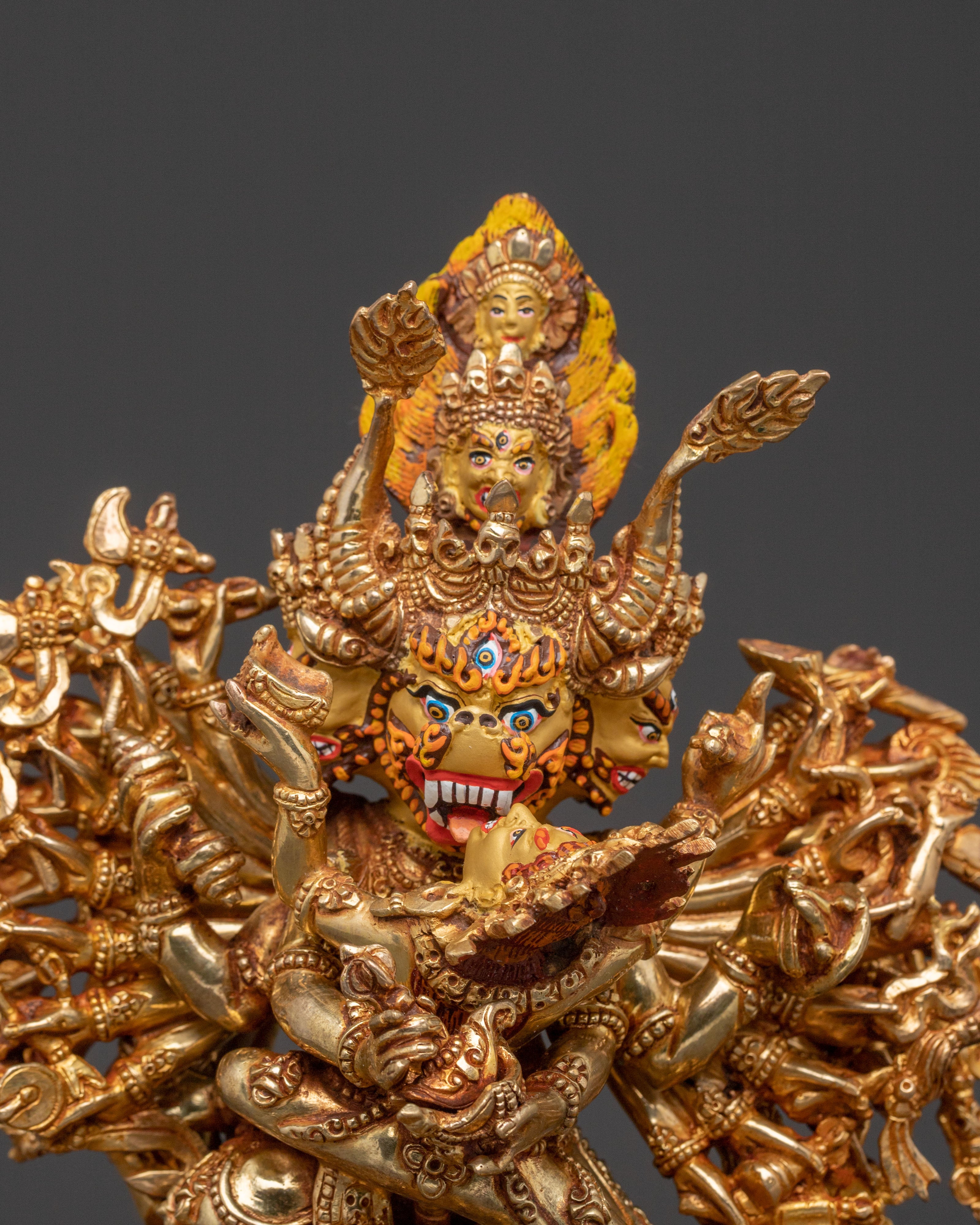 Destroyer of Death Yamantaka Statue – Handcrafted Copper Masterpiece