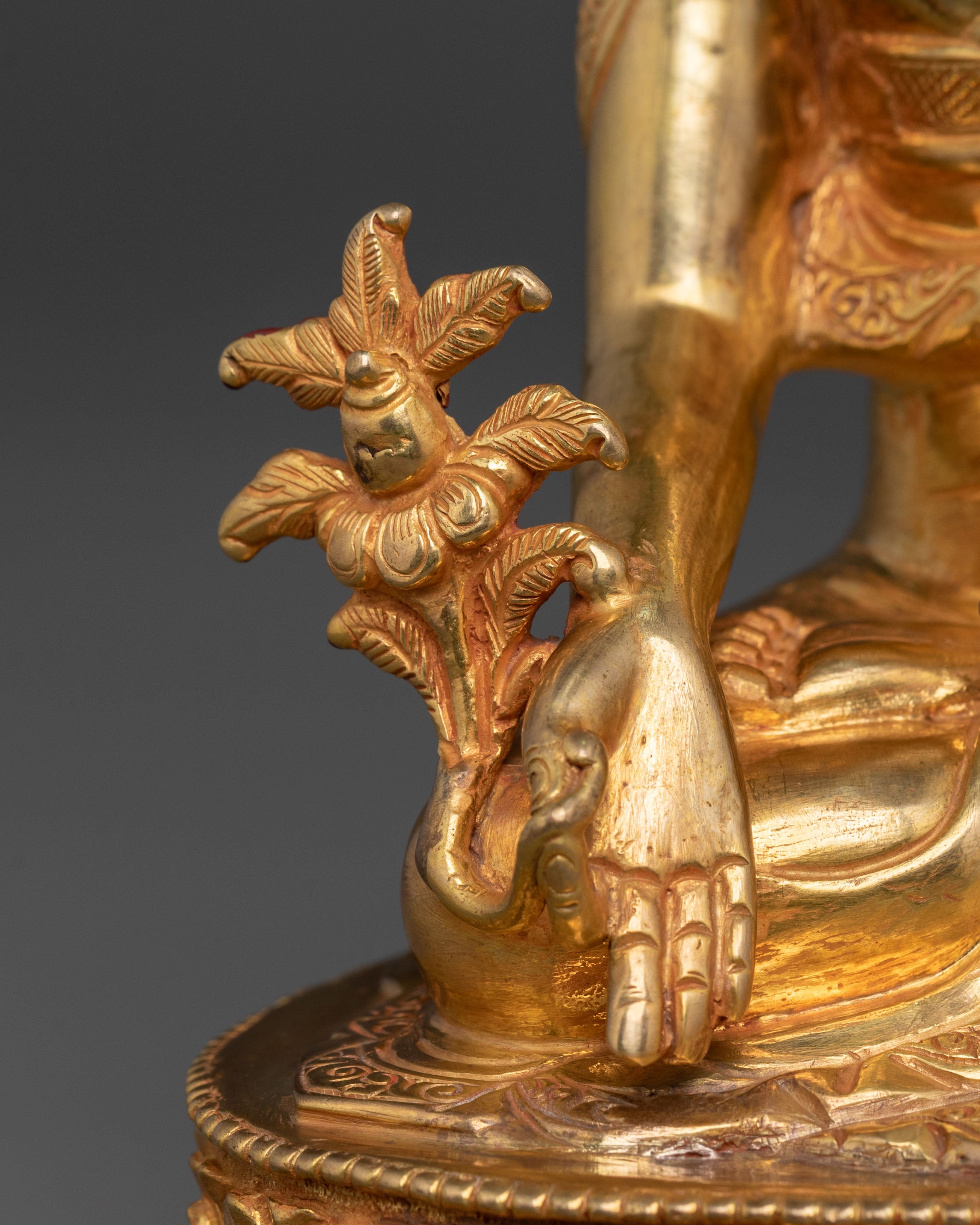 Bhaisajyaguru Sculpture: 24K Gold Gilded Artistry
