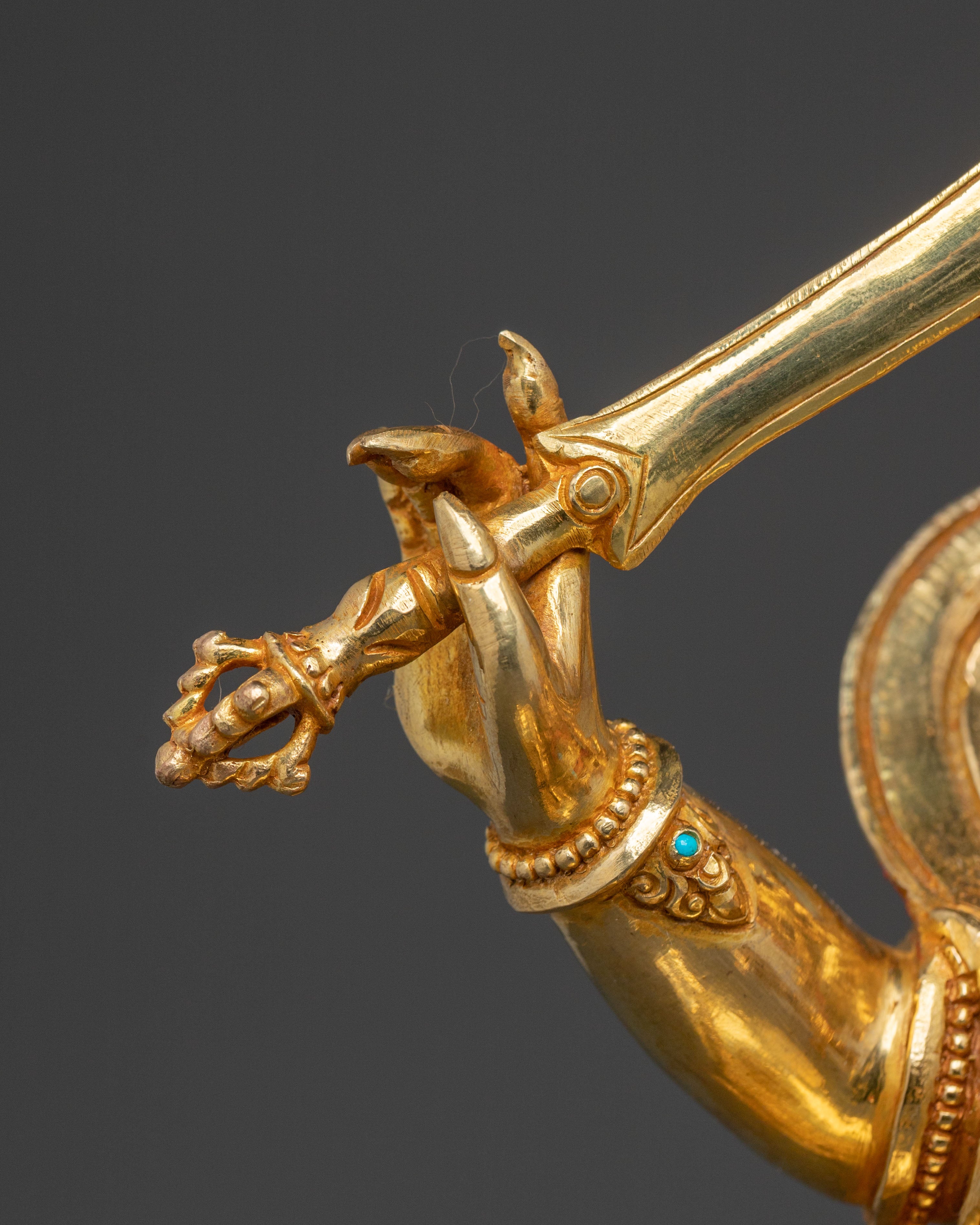 Black Manjushri Protection Sculpture | Wrathful Wisdom Deity