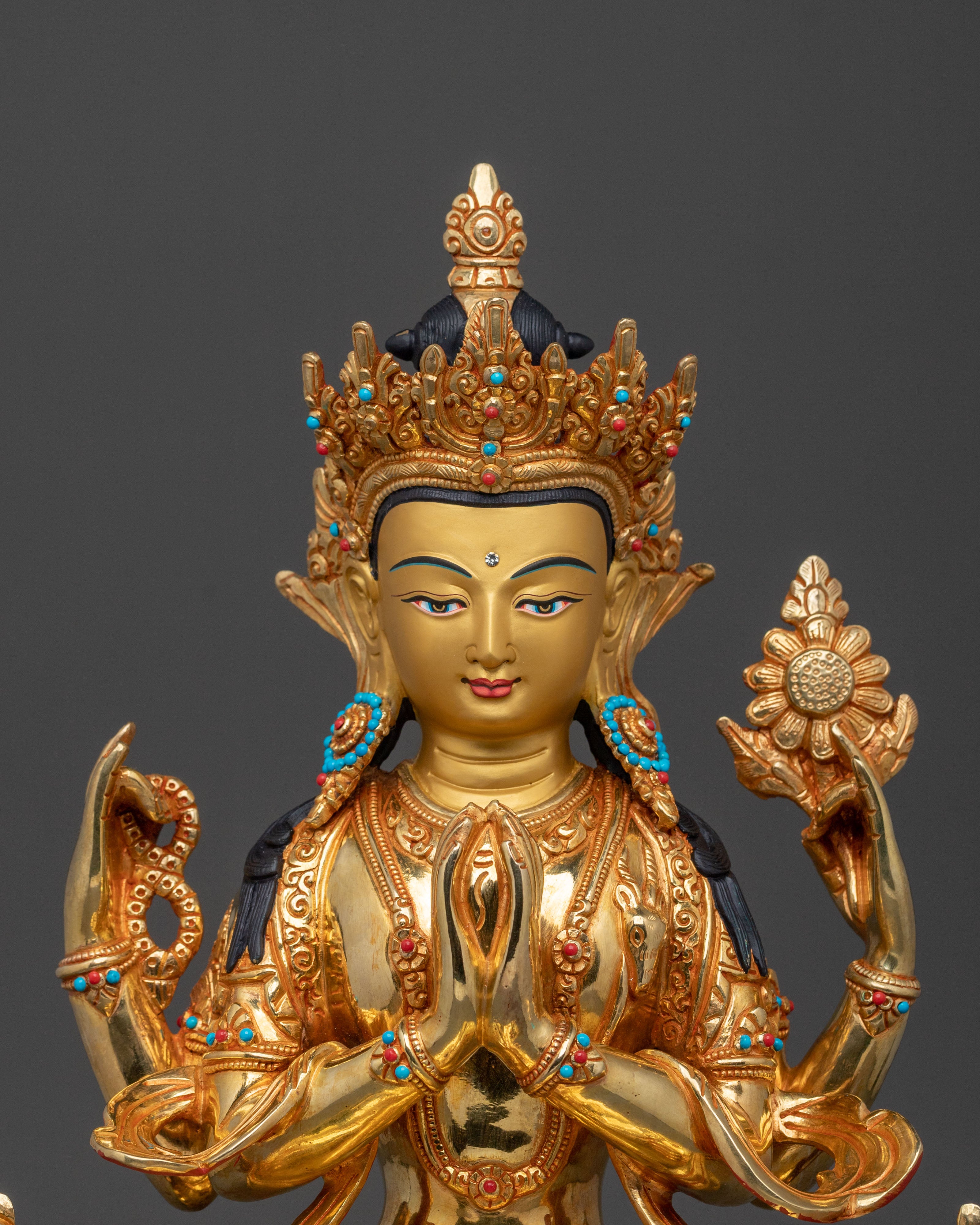 Himalayan Four Armed Chenrezig Statue | Home Decor