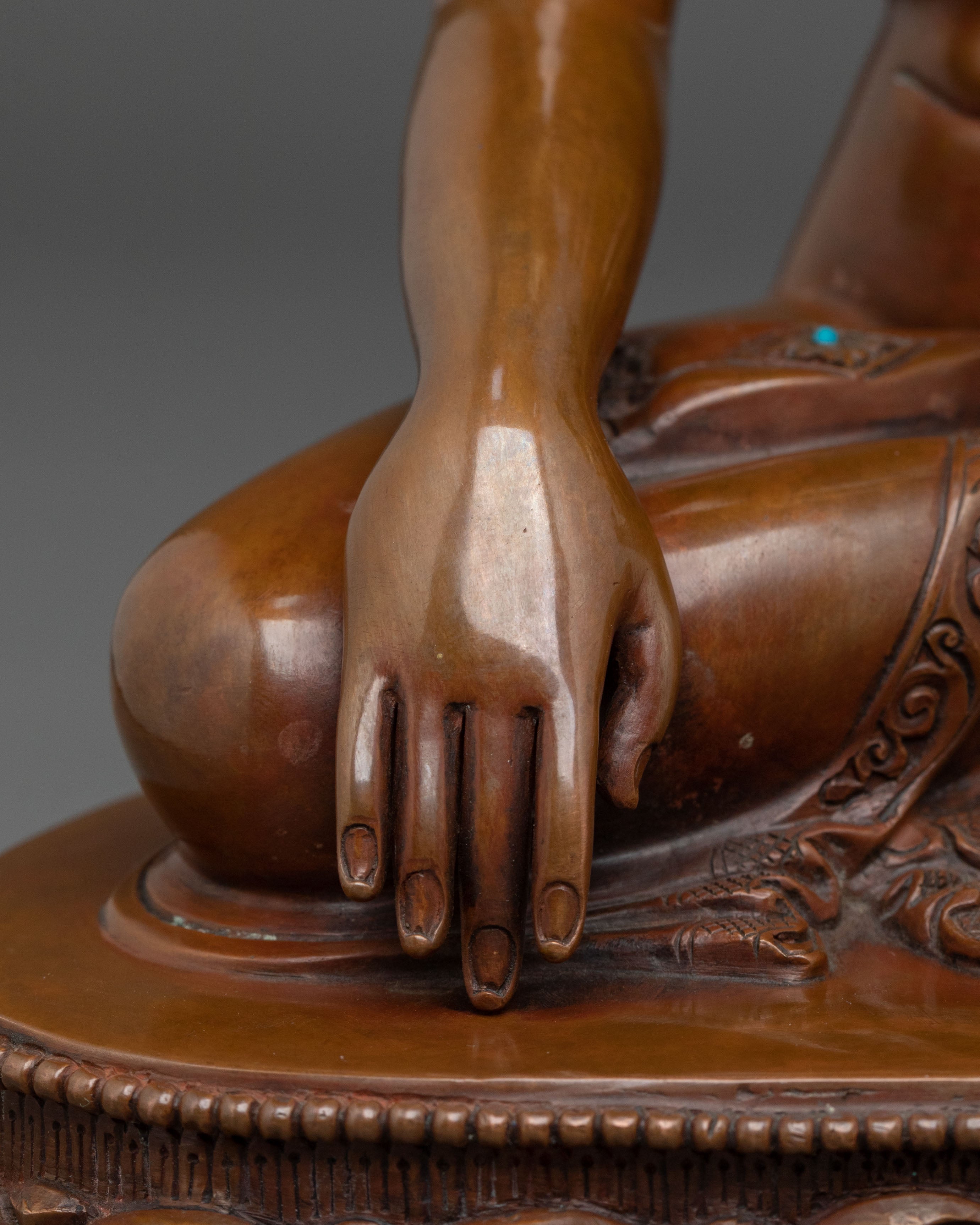 Mitrugpa Oxidized Copper Statue:  Meditation Altar Decor