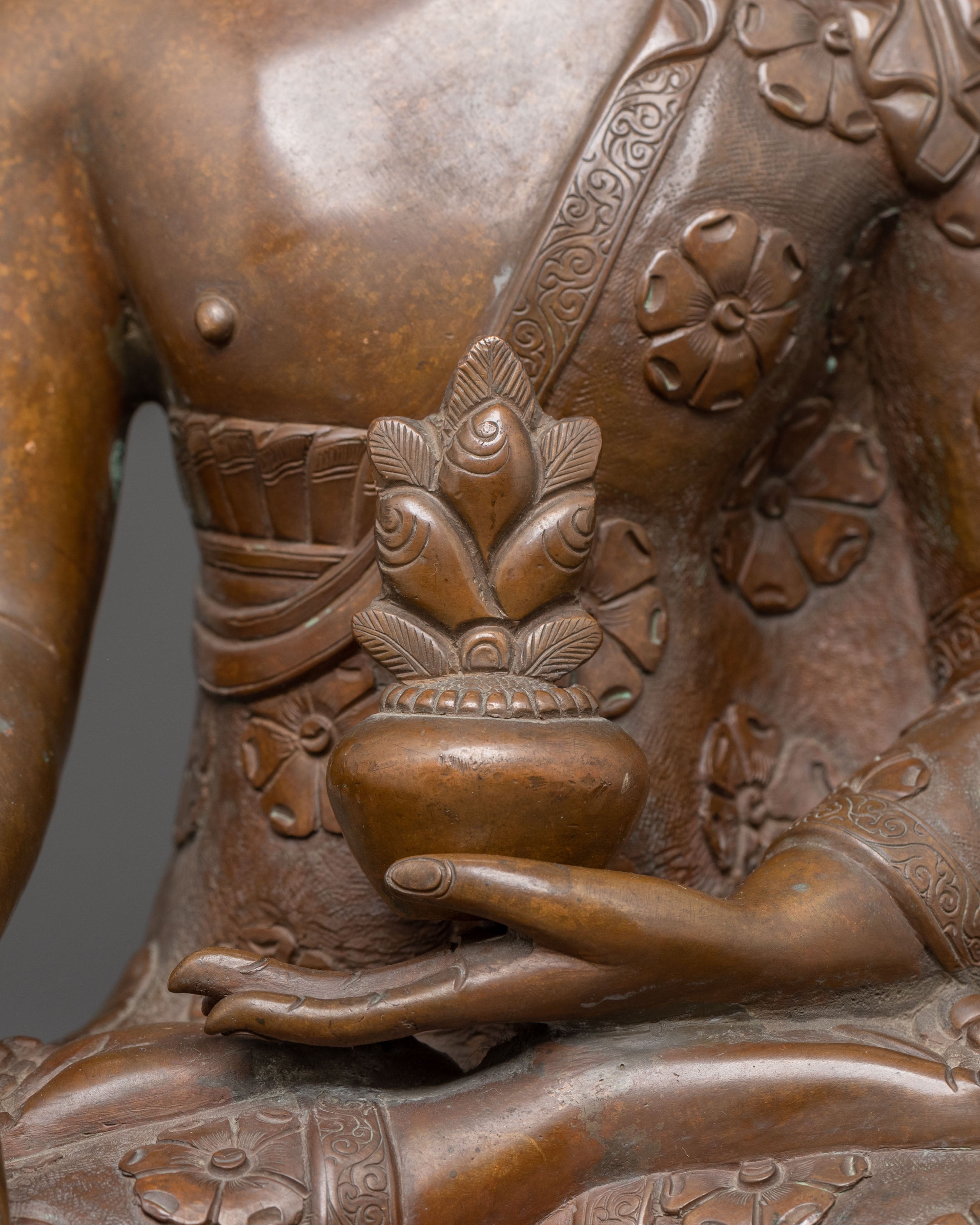 Handcrafted Medicine Buddha Oxidized Statue | Spiritual Decor