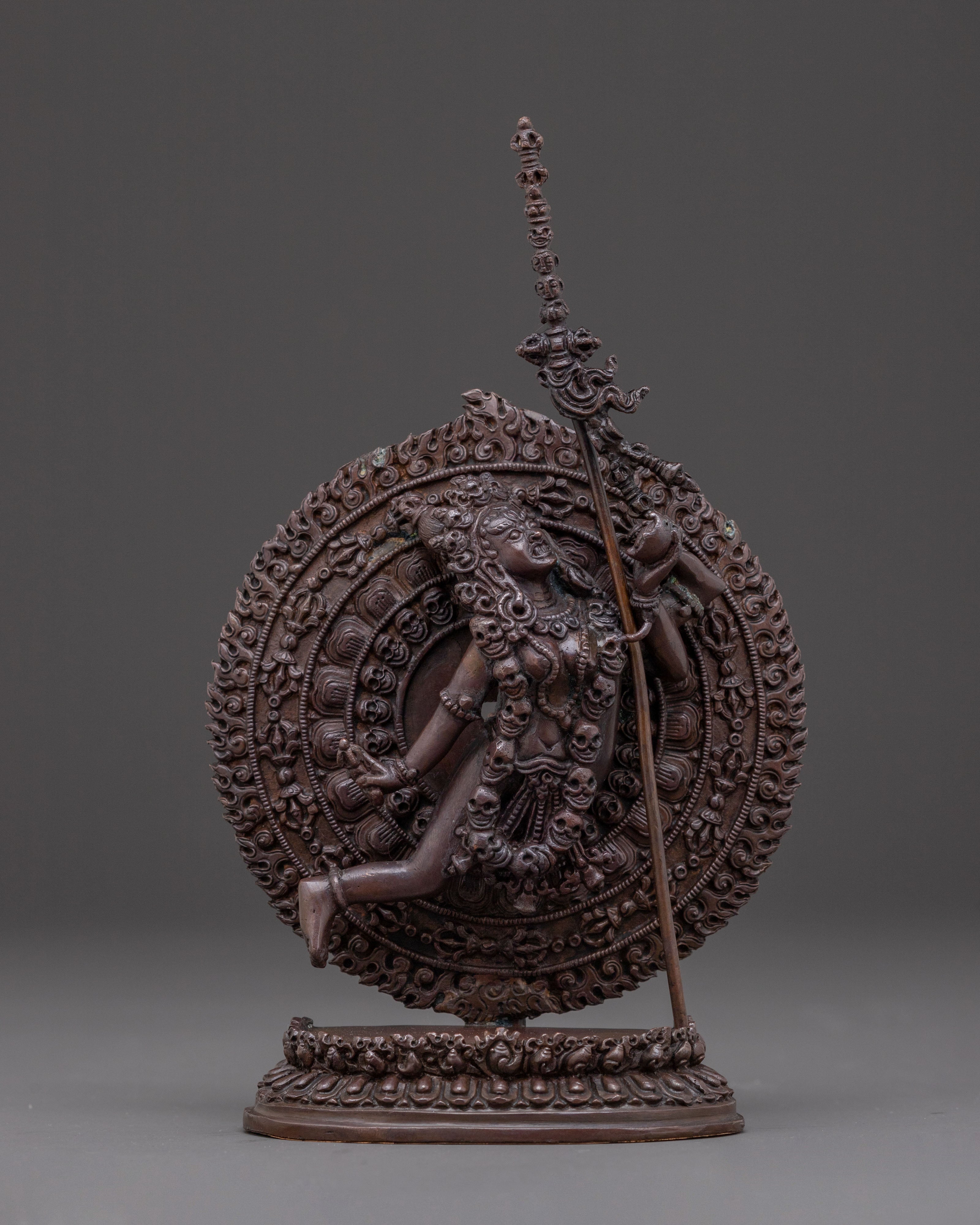 Dakini Queen Vajrayogini Statue for Rituals in Oxidized Copper