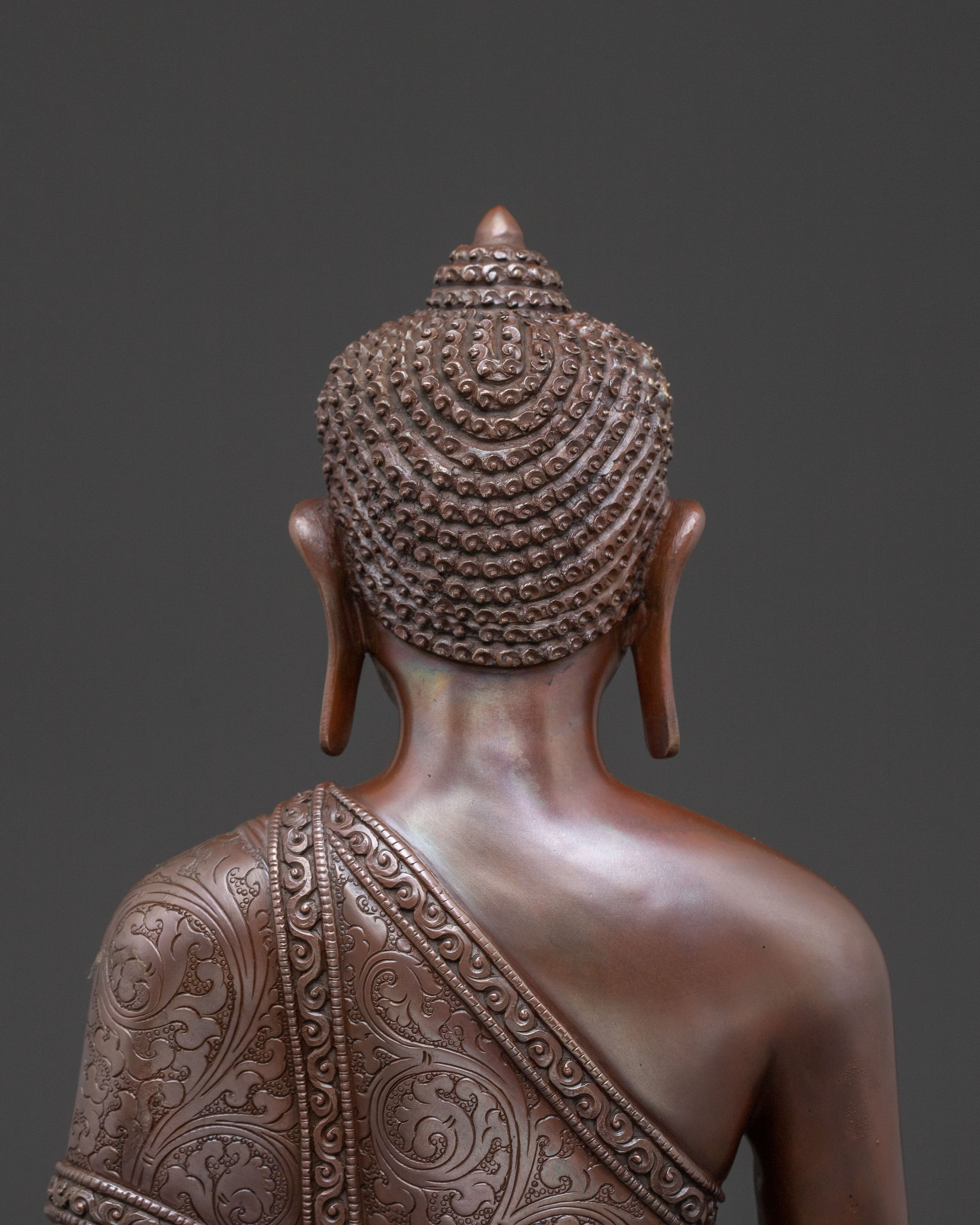 Medicine Buddha Altar Decor Statue - Oxidized Copper Bhaisajyaguru