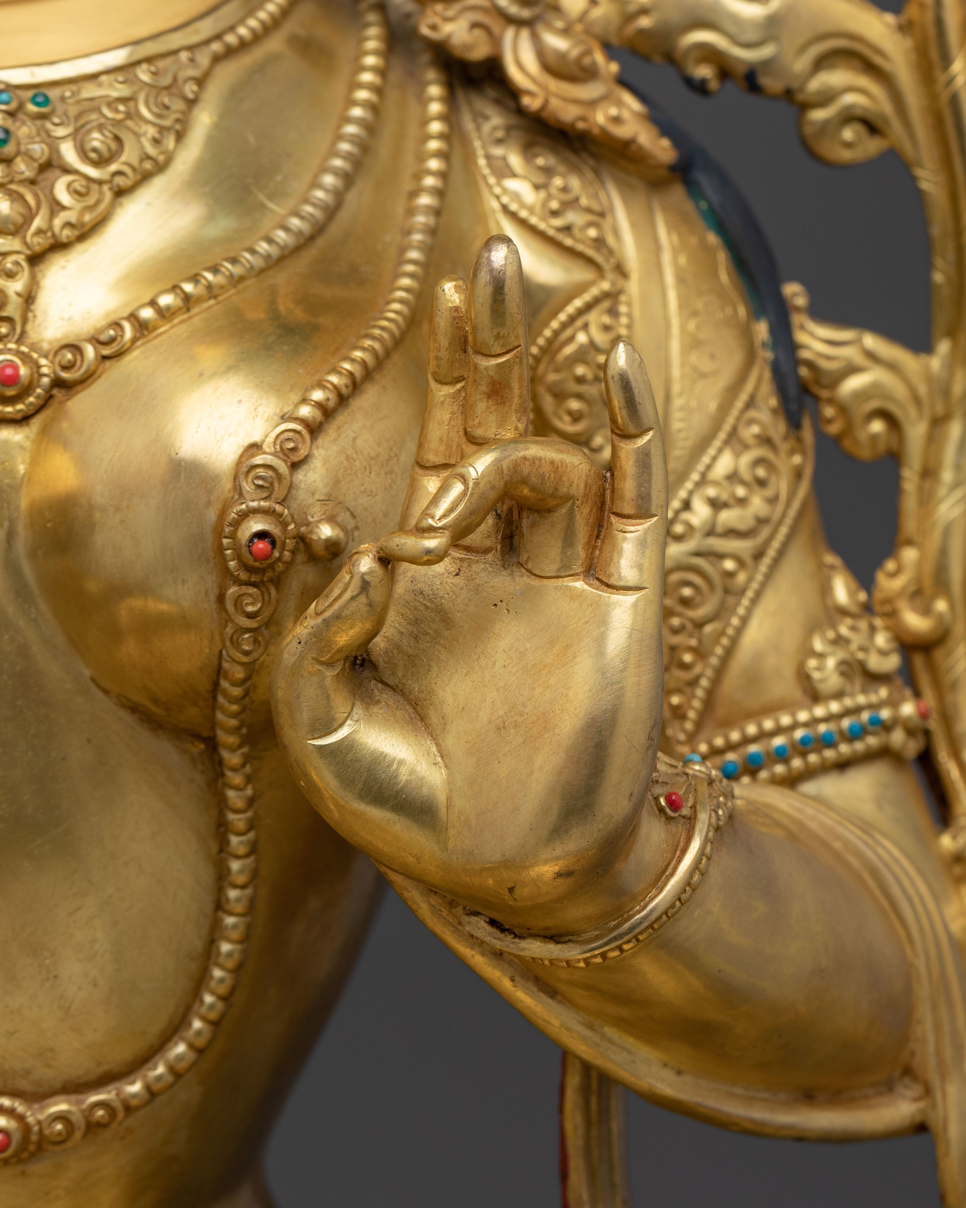 Green Tara Figurine | 67-cm Tall Golden Sculpture