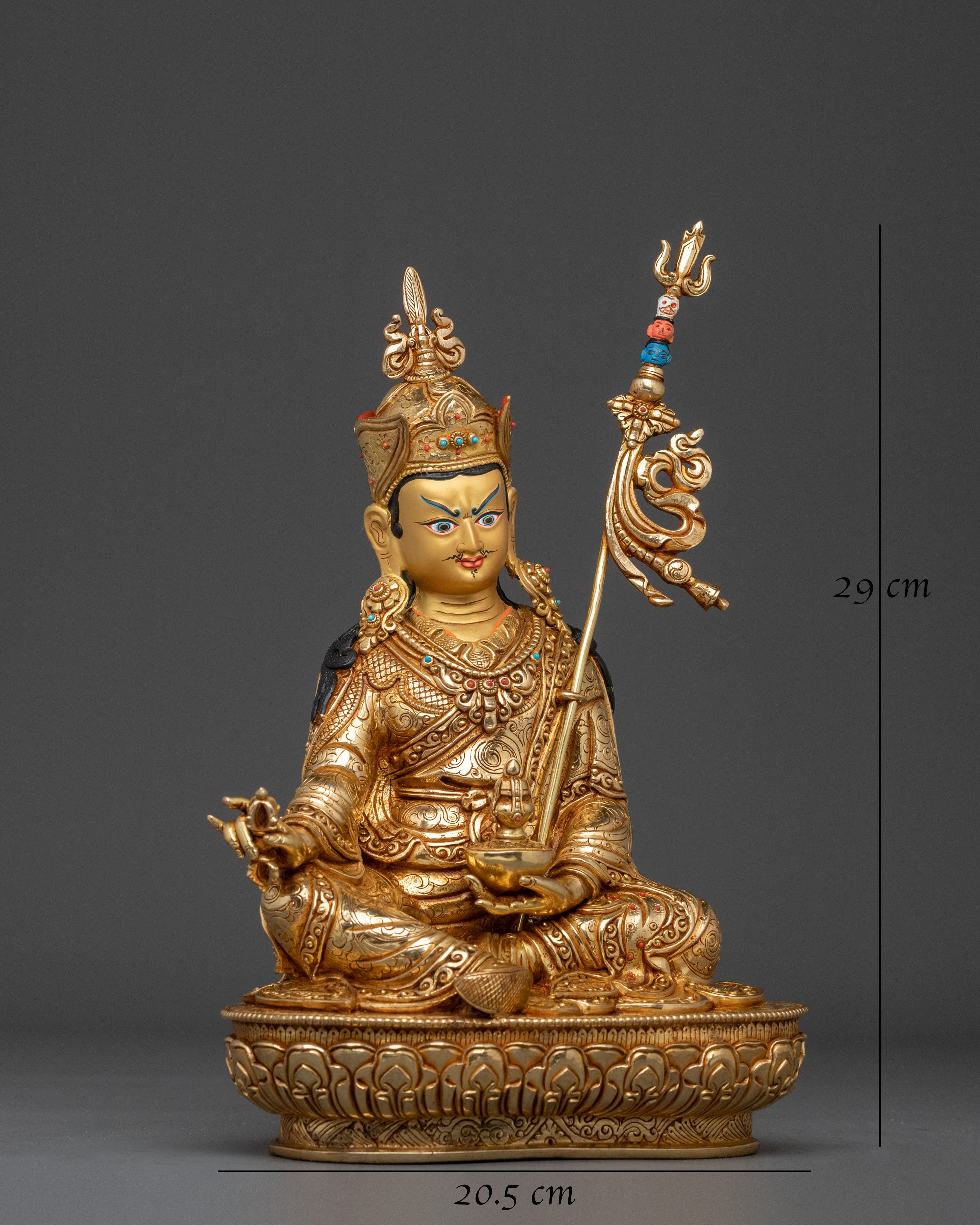 Guru Rinpoche Statue | 24K Gold Gilded Serenity