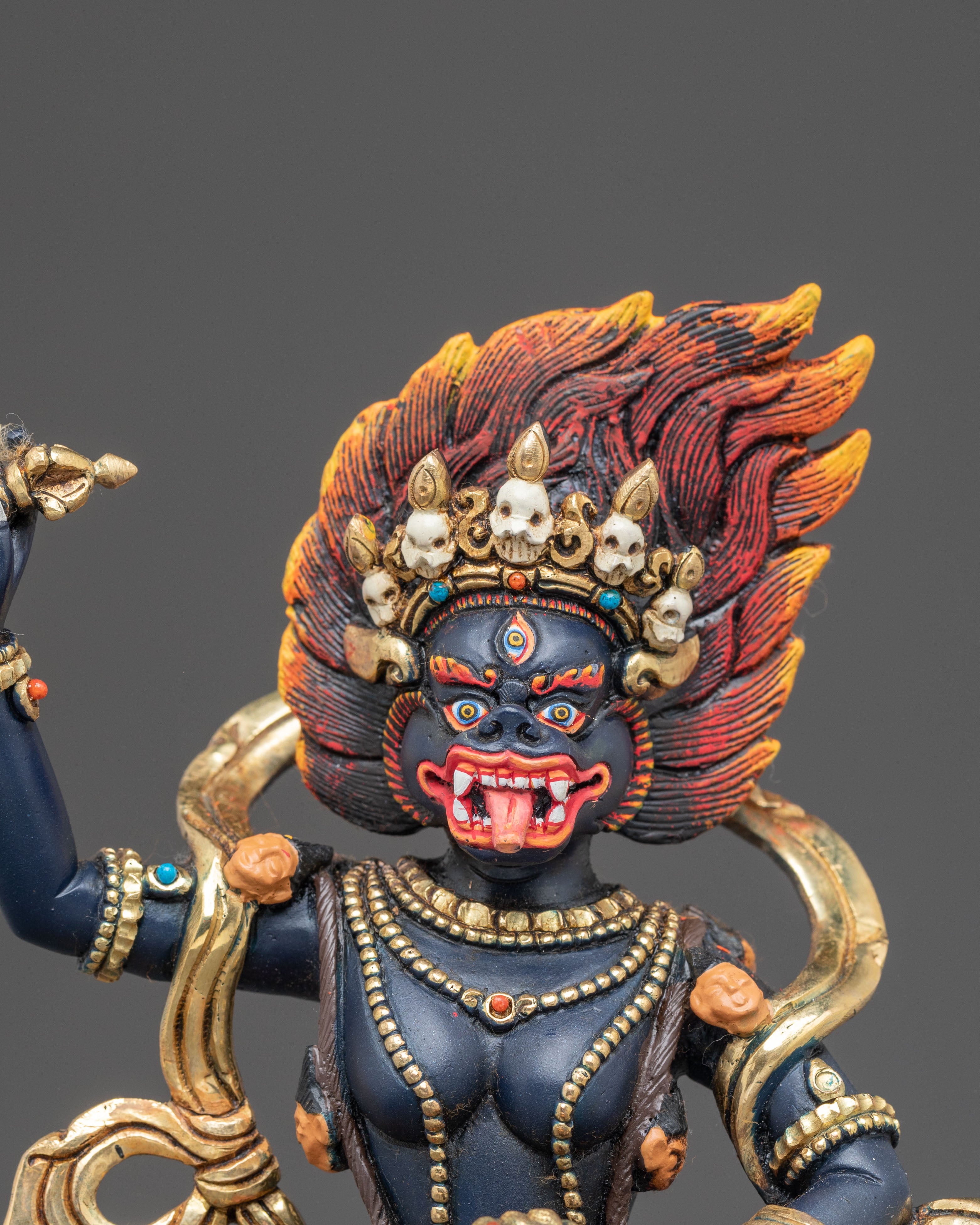 Handcrafted Simhamukha Sculpture | Wrathful Fierce Dharma Protector