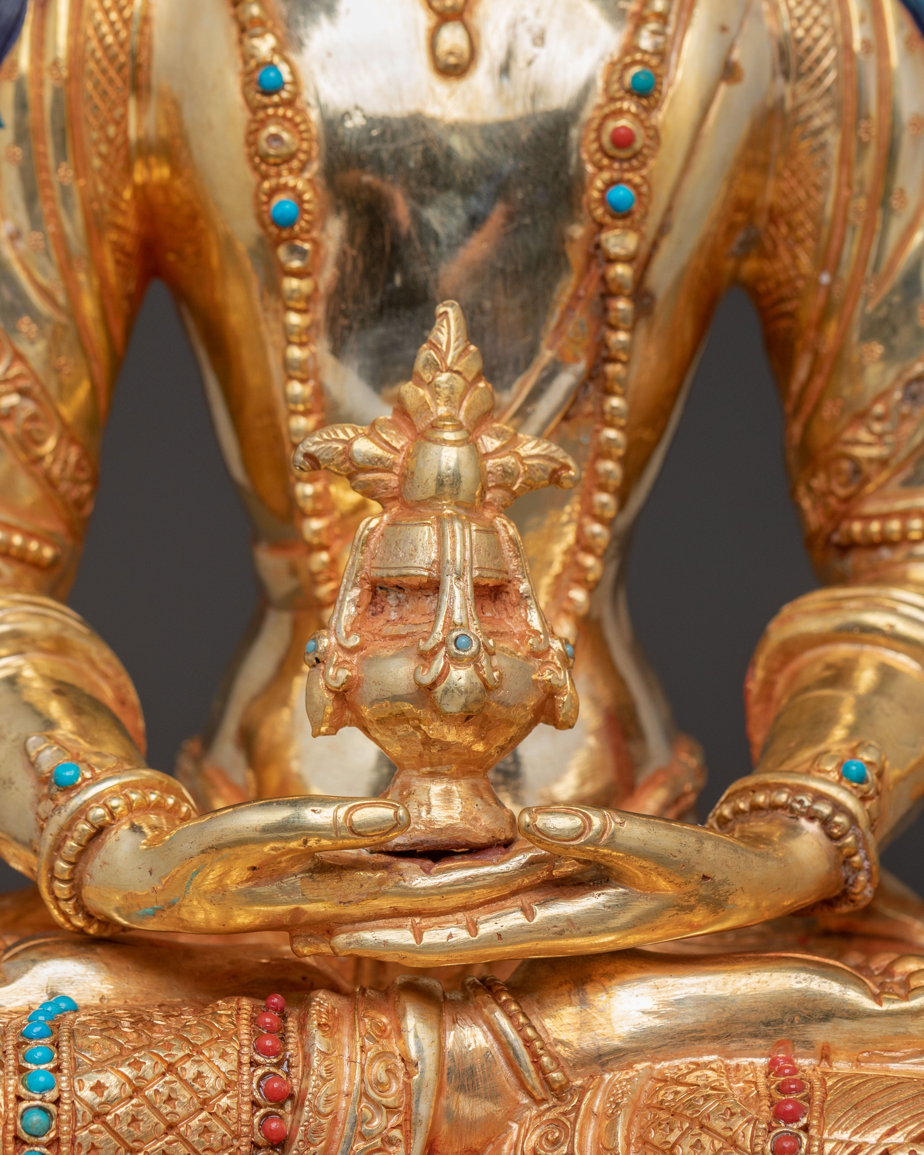 Longevity Amitayus 24K Gold Gilded Statue - A Sacred Art