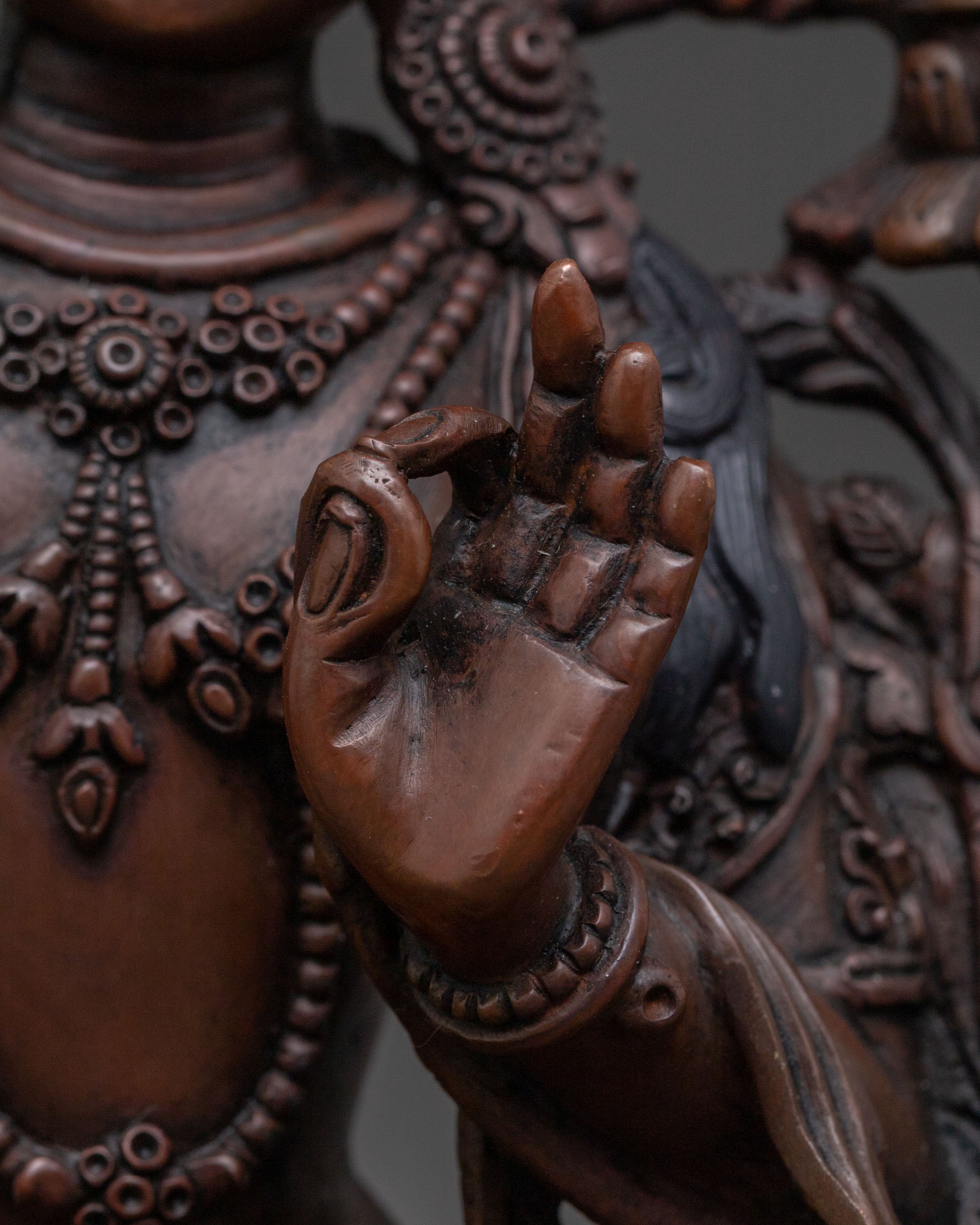 Maha Manjushri Statue – Oxidized Copper Art