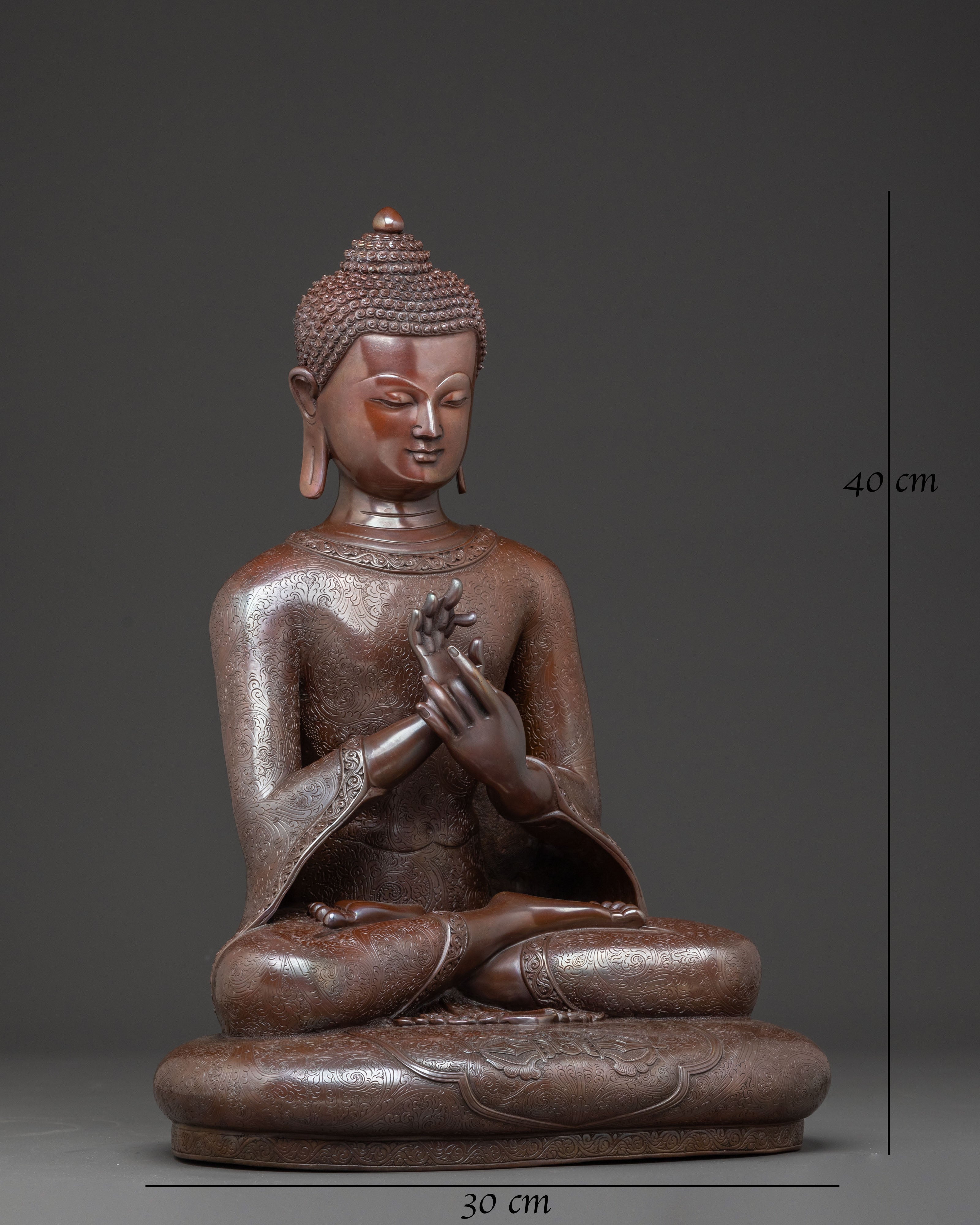 Vairocana Tibetan Statue – Oxidized Copper Serenity