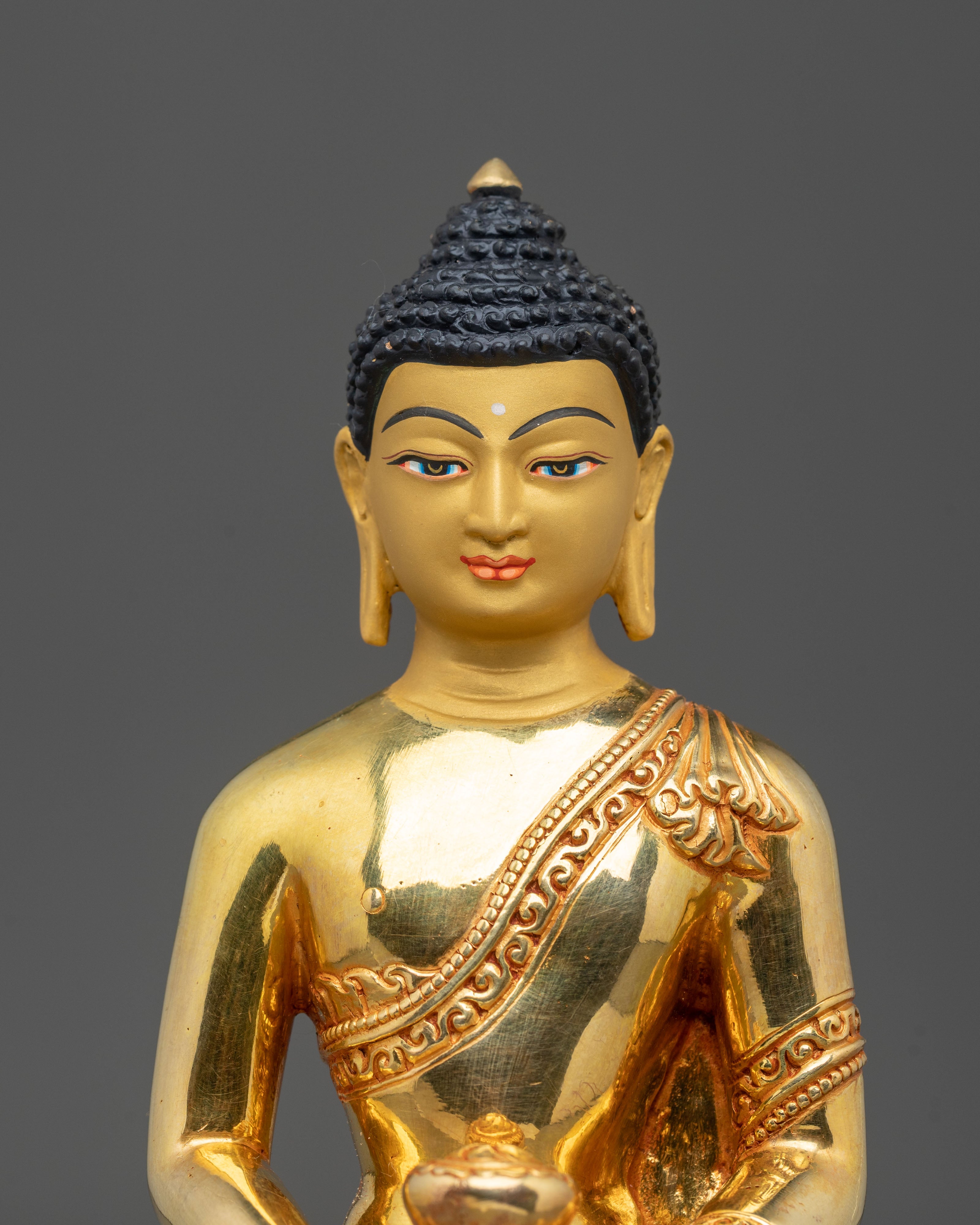 Amitabha Buddha Copper Statue | 24K Gold Gilded Figurine