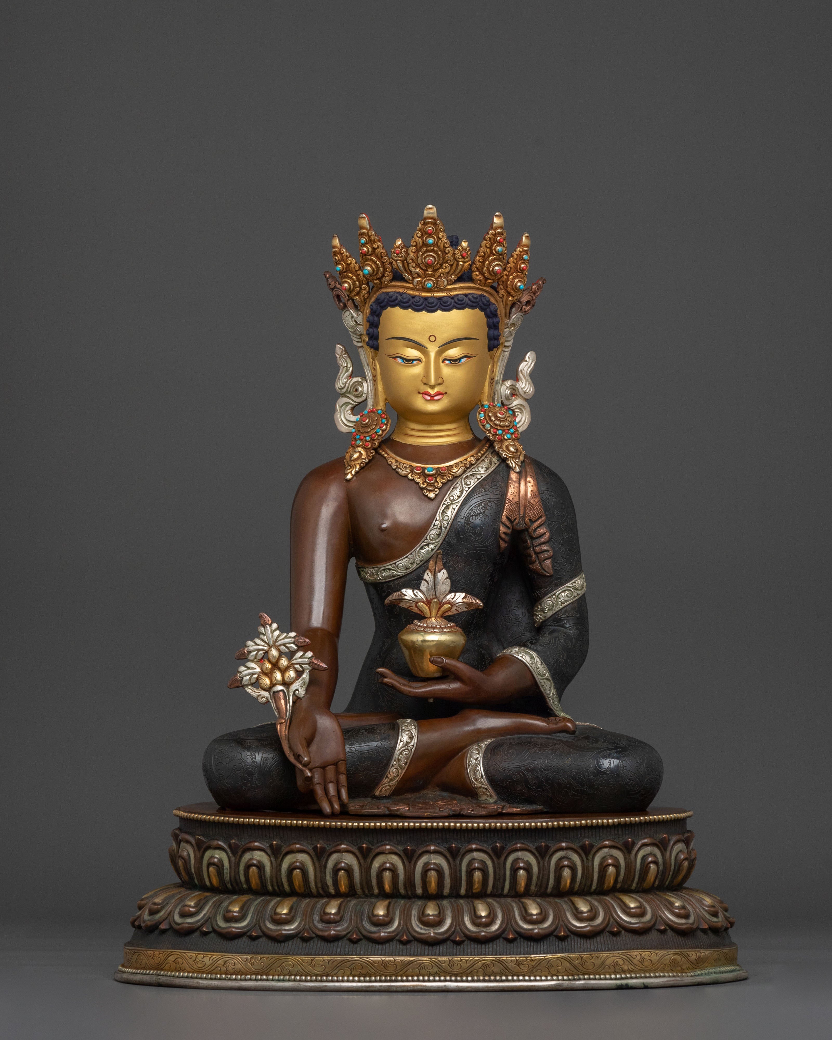 Three Buddhas Sacred Statues Collection | Traditional Buddhist Sculpture Set