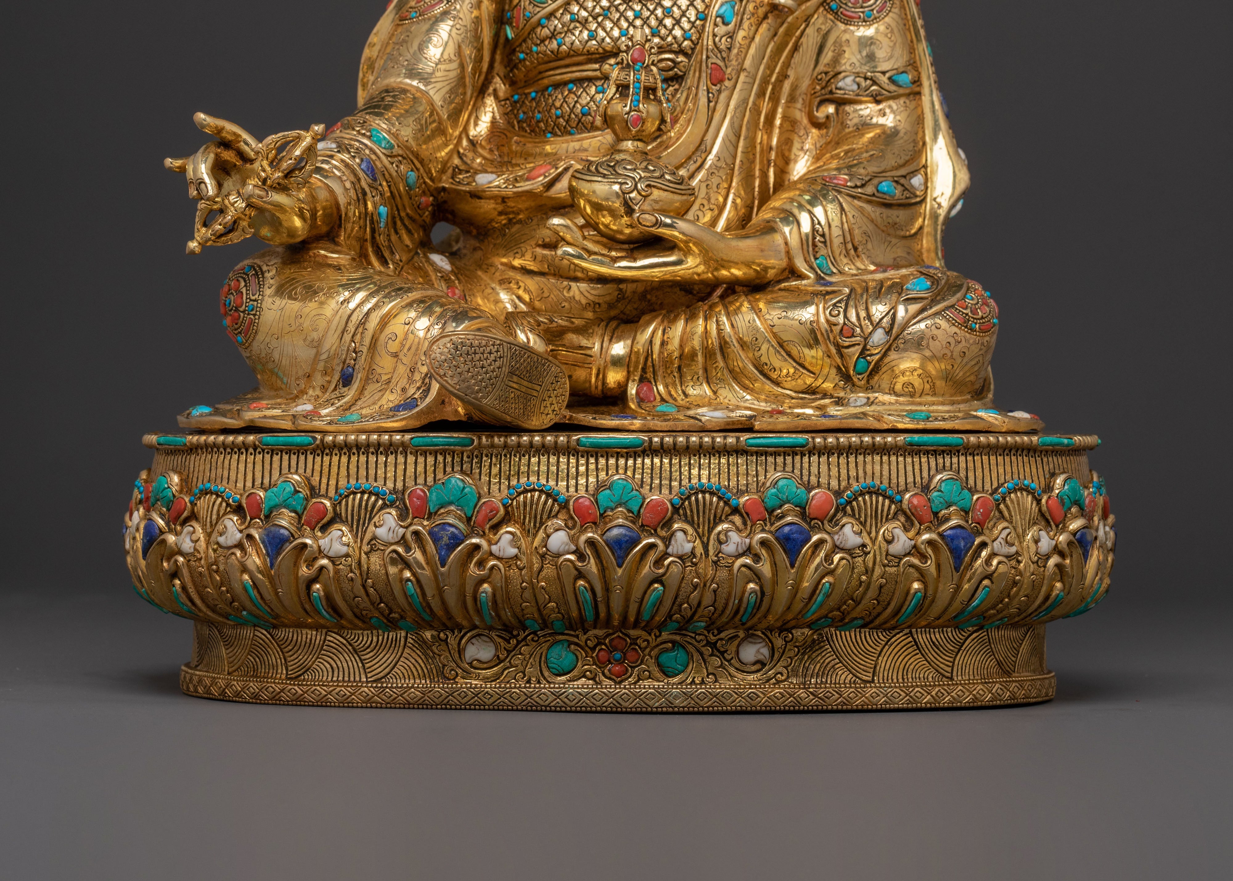 Sacred Enlightened Padmasambhava Guru Statue for Spiritual Altars