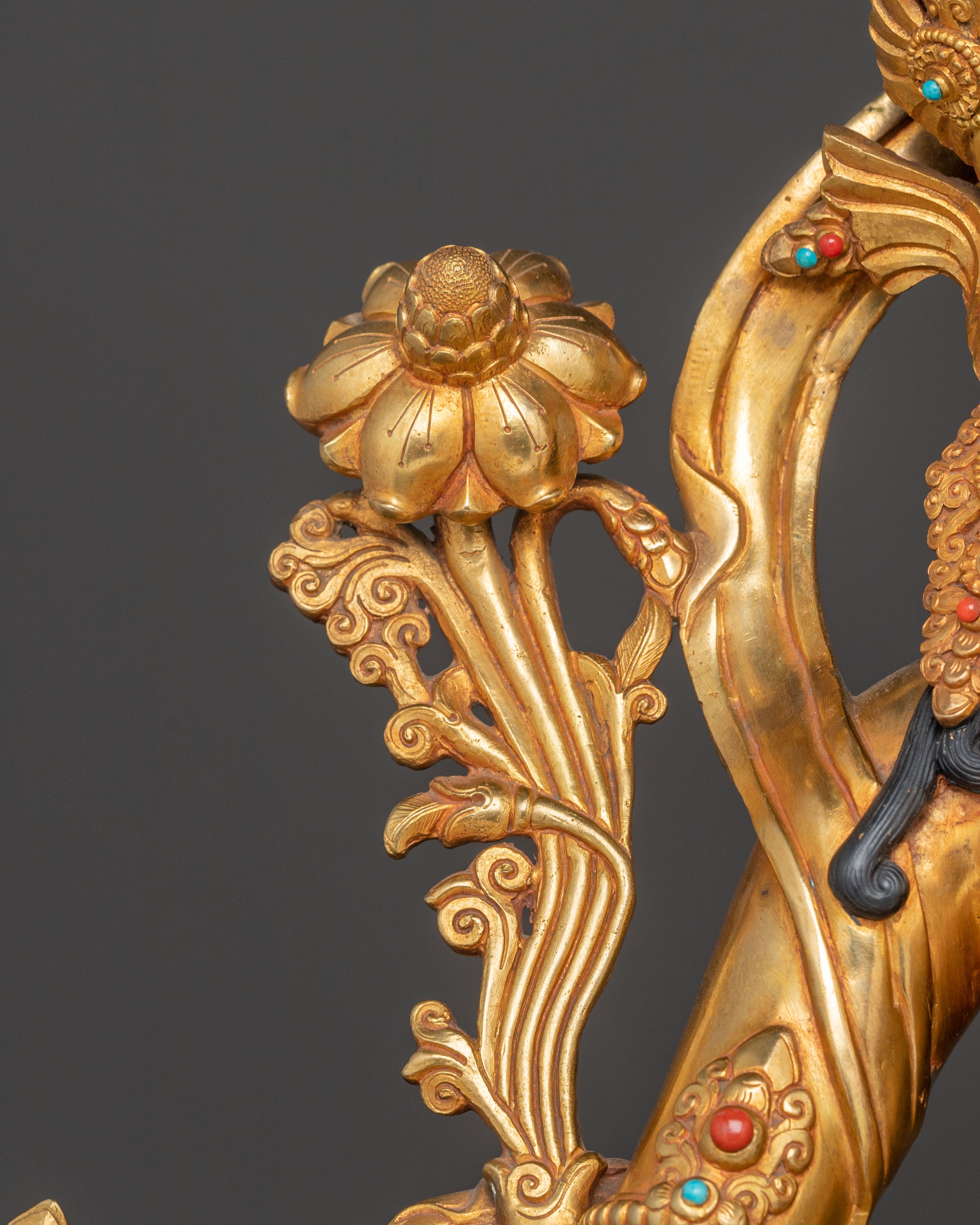 Handmade Green Tara Golden Statue | Mother of Liberation