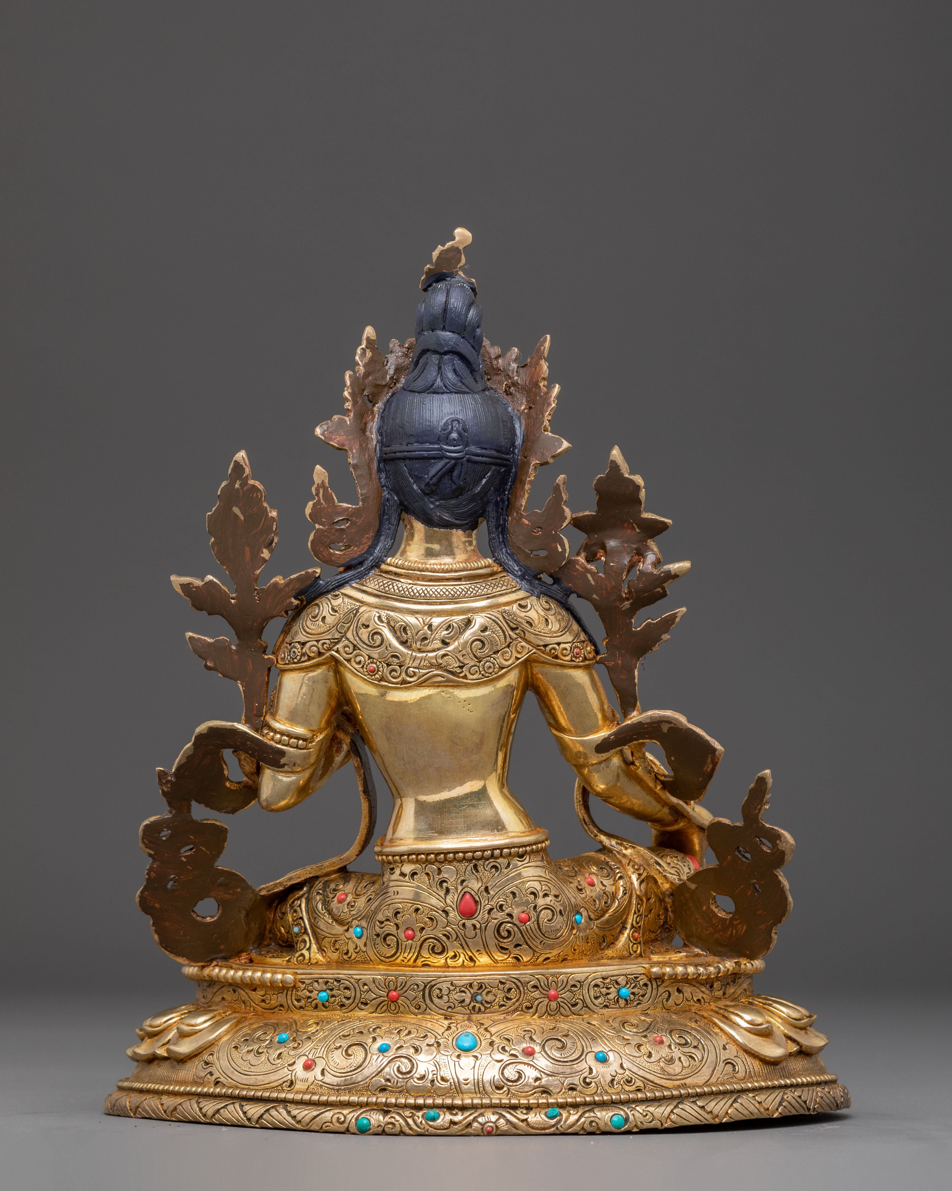 Green Tara Golden Statue for Altars | Feminine Energy and Protection