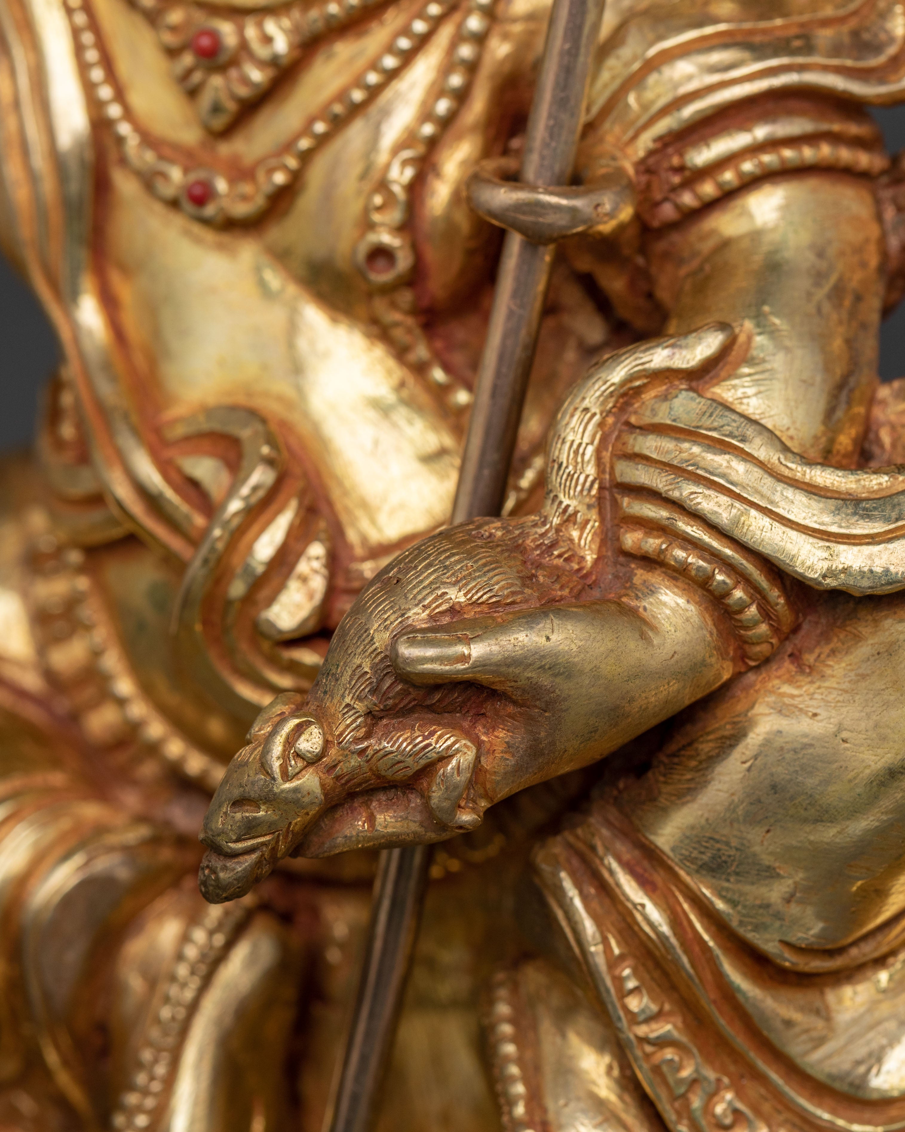 Sacred White Dzambhala Wealth Protector Statue