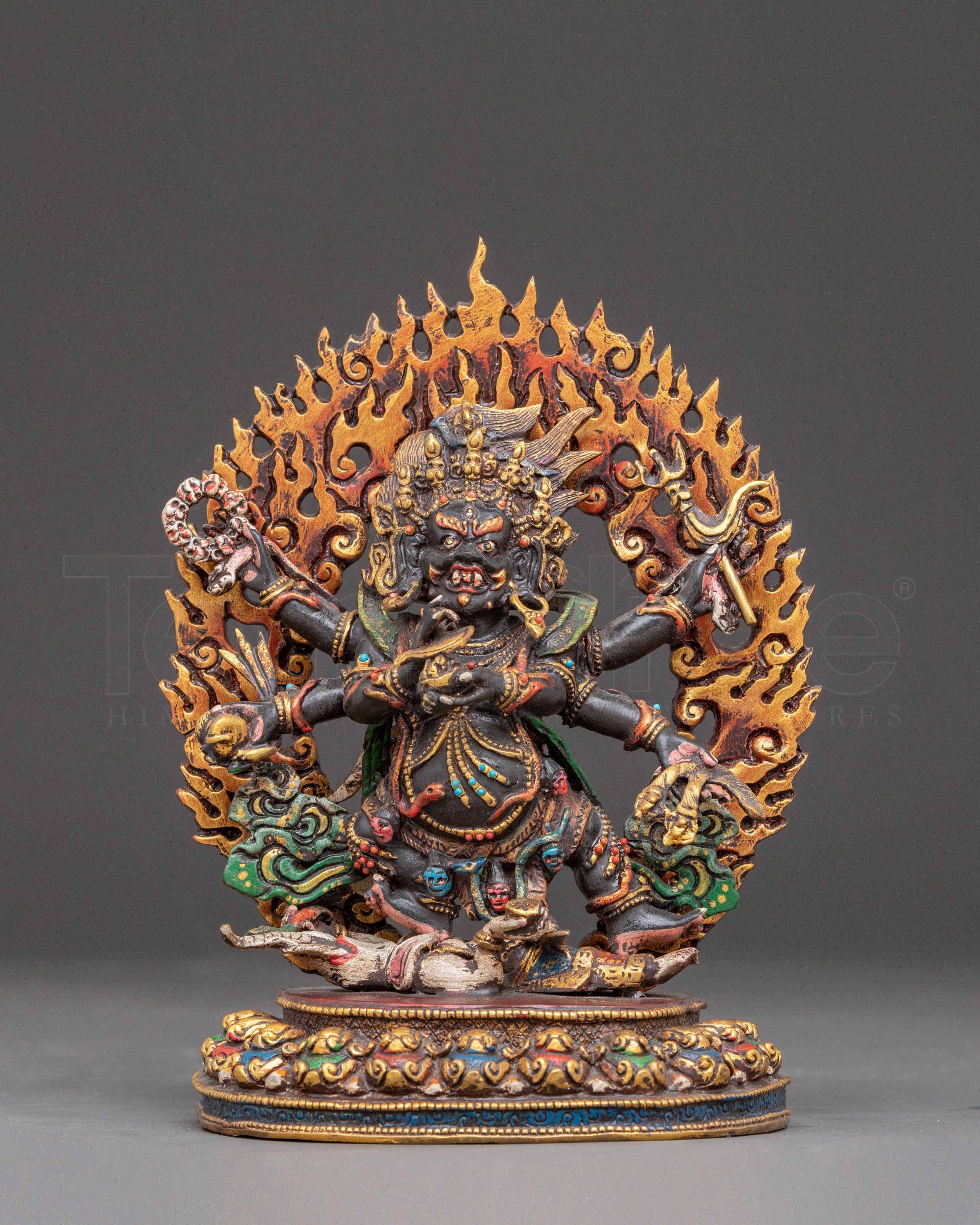 Golden Sculpture of Six-Armed Mahakala