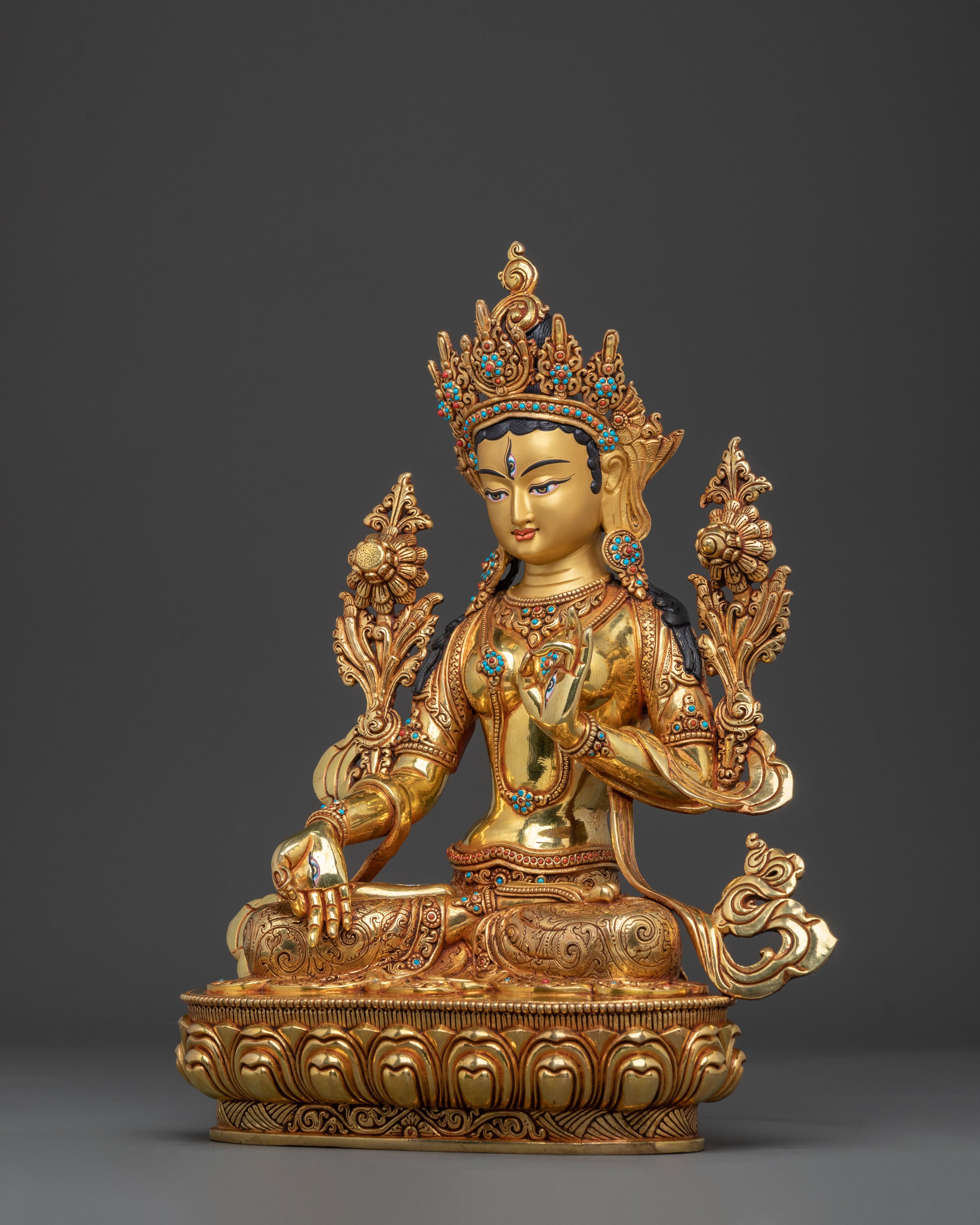 White Tara Buddhist Sculpture | Goddess of Longevity
