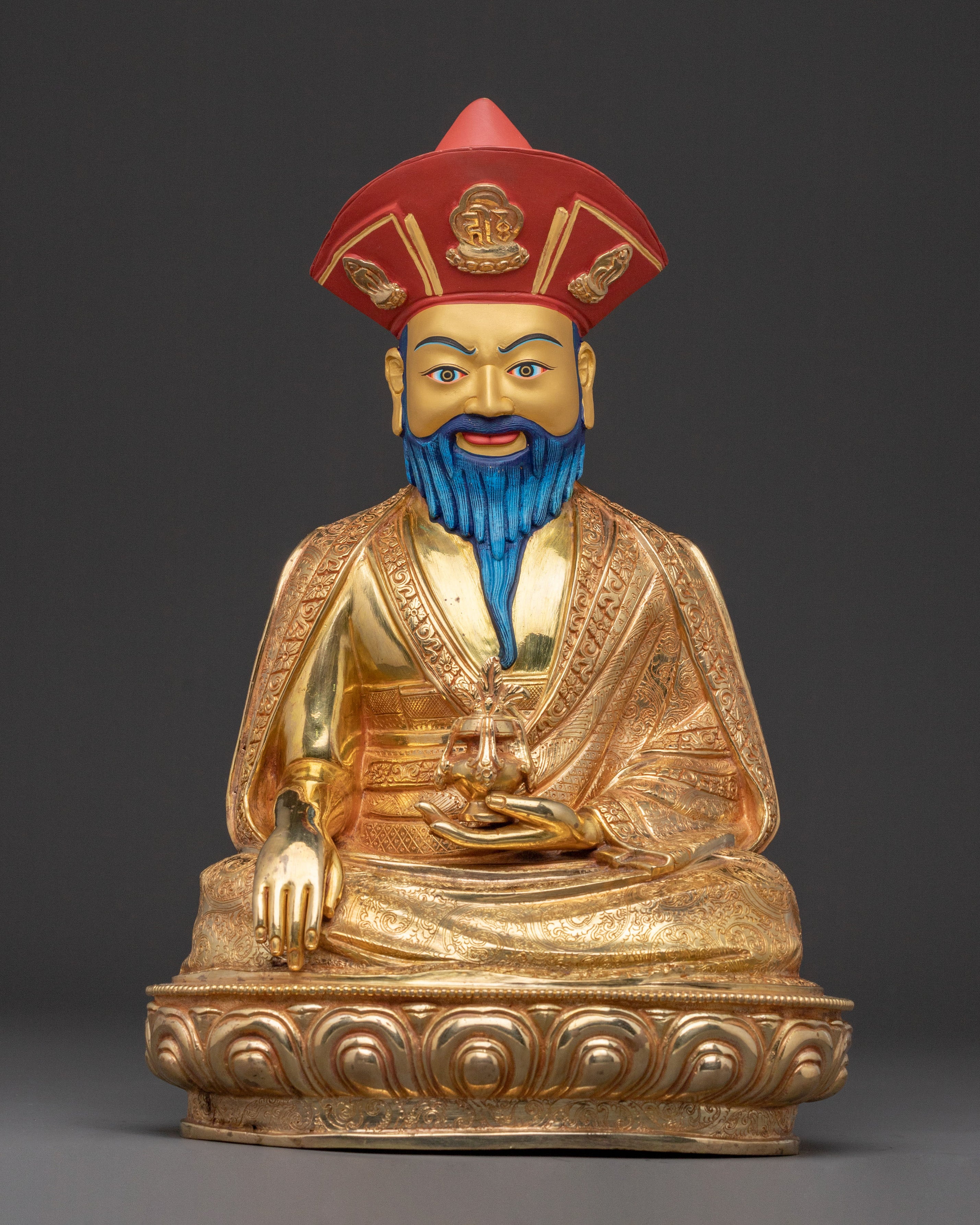 Guru Shapdum 24K Gold Gilded Statue: Divine Radiance