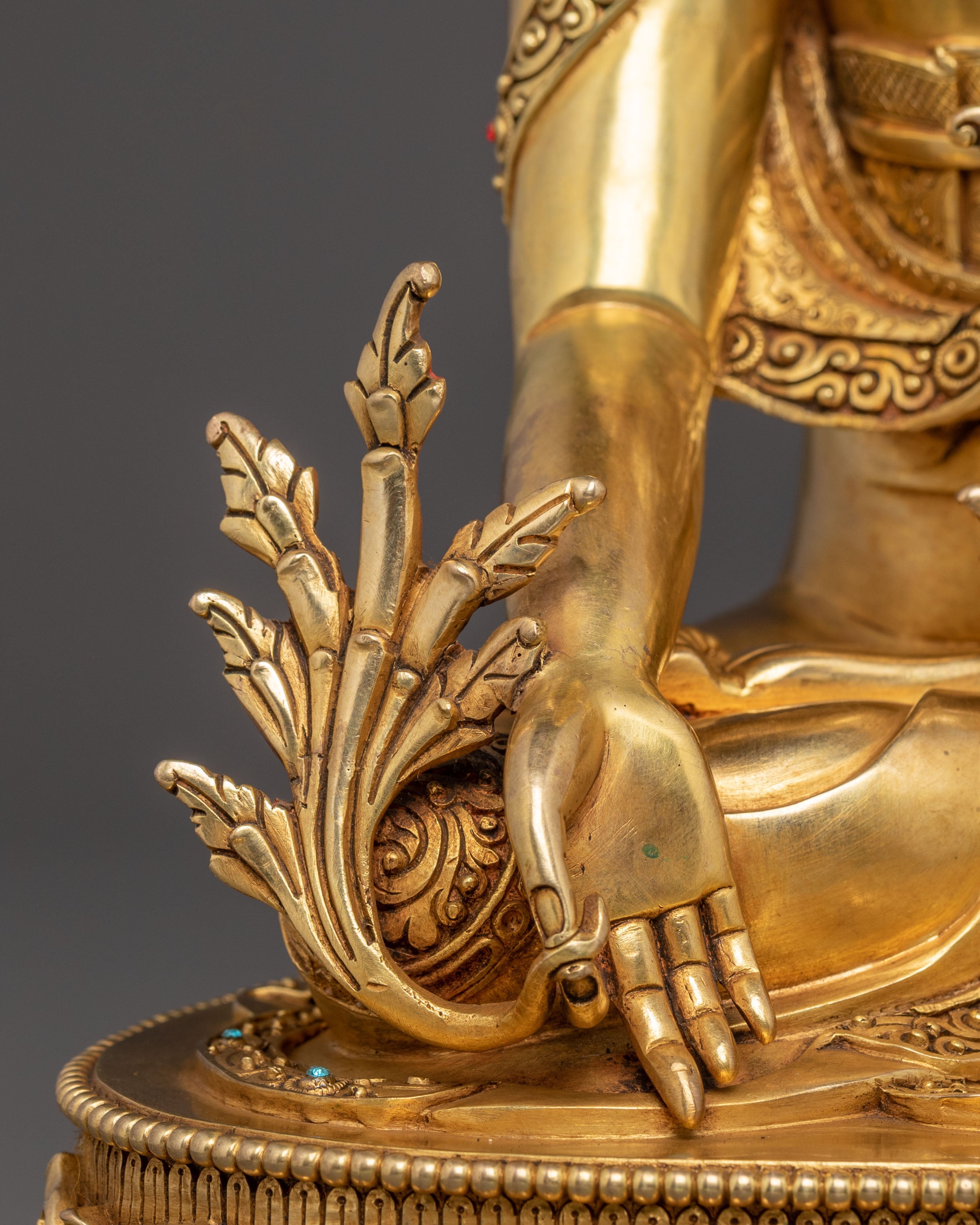 Handmade Medicine Buddha with Healing Power – 24K Gold Gilded