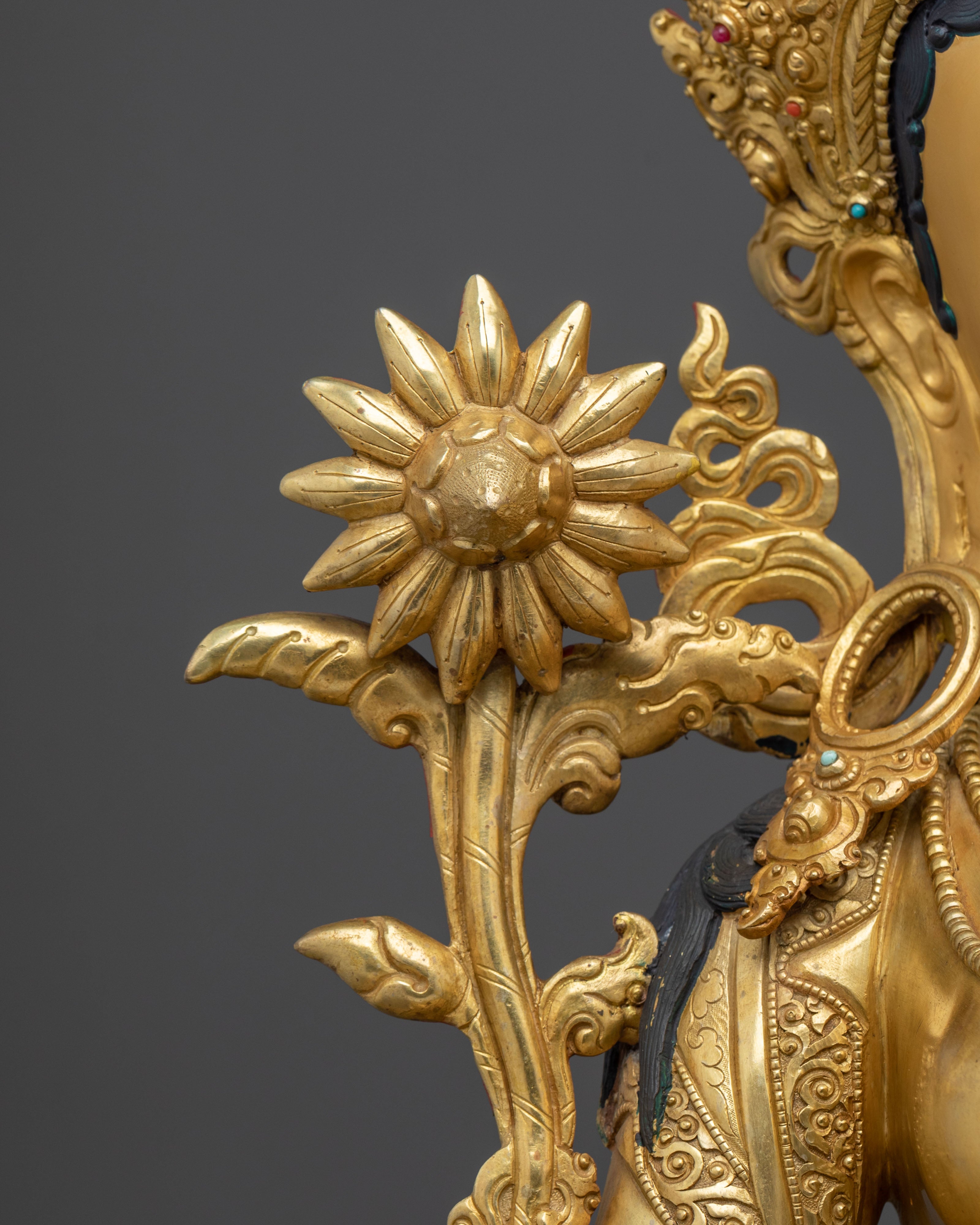 Green Tara Figurine | 67-cm Tall Golden Sculpture