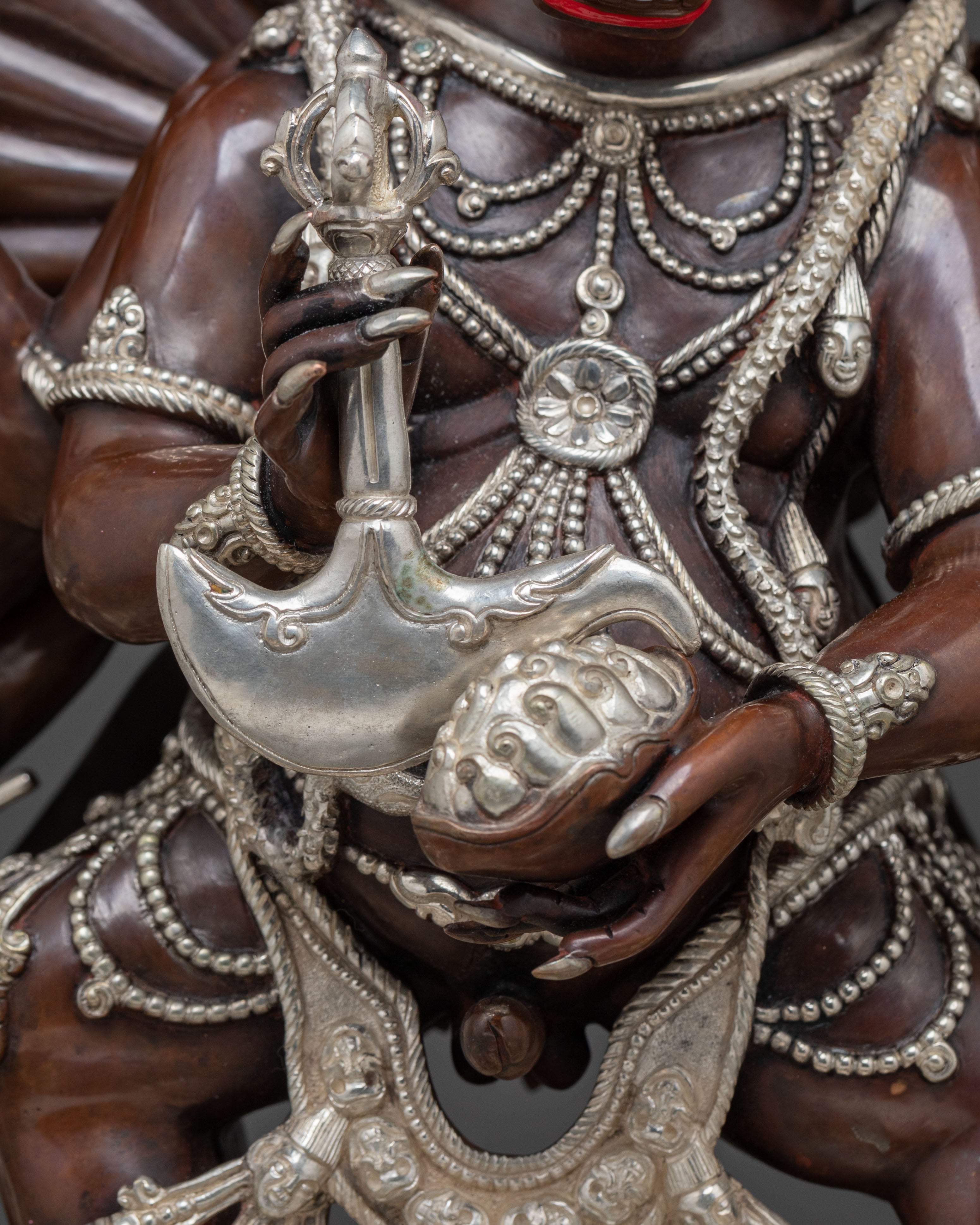 Oxidized Copper Yamantaka Statue | Buddhist Altar Decor